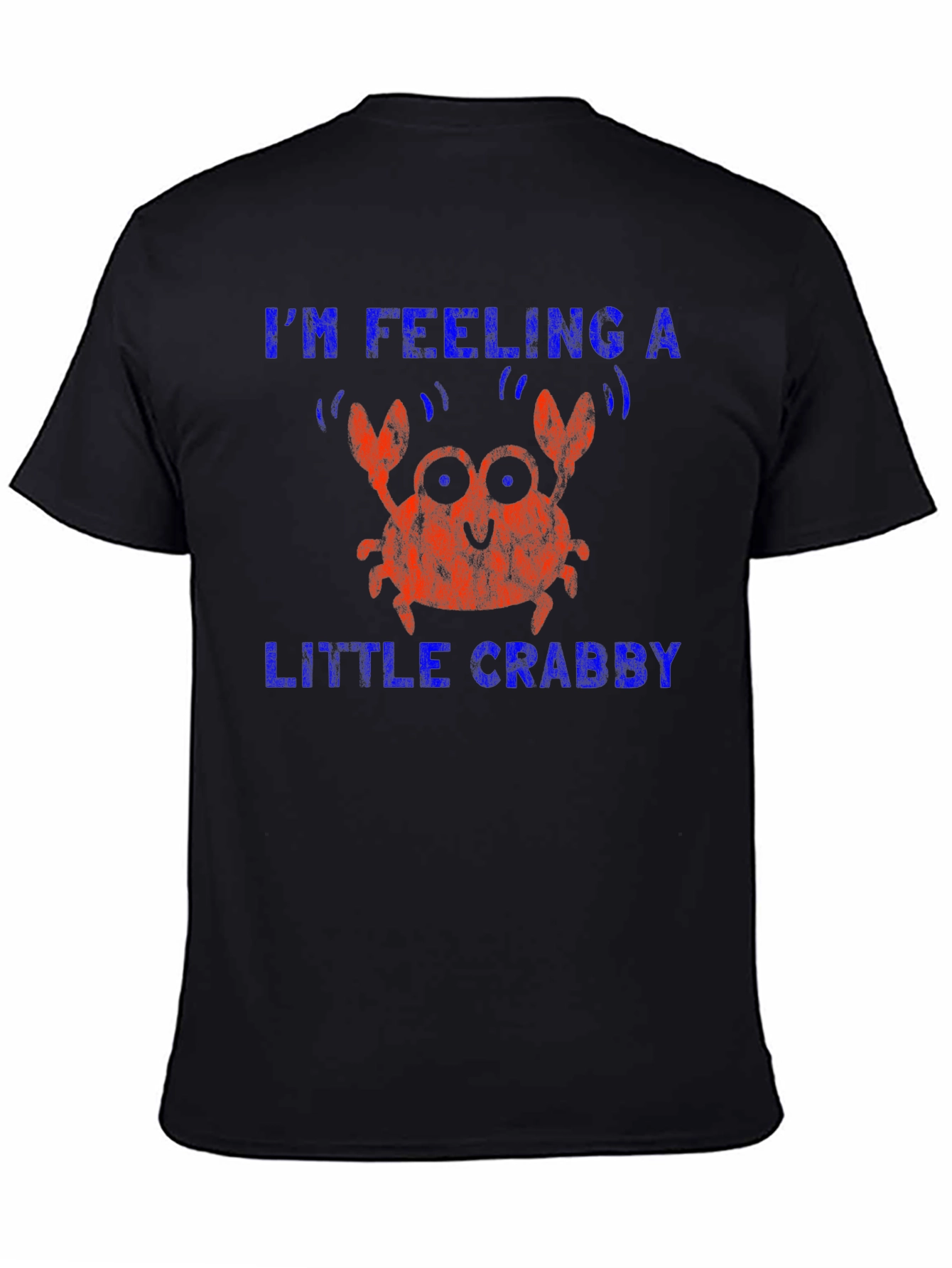 Black Feeling Crabby T-Shirt - Funny Crab Graphic Tee view 4
