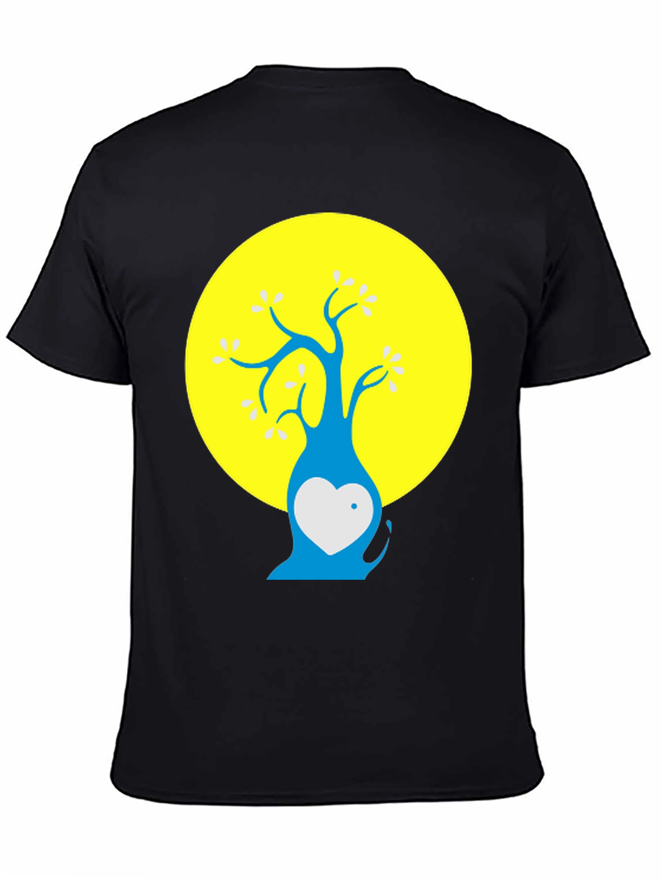 Black Artsy Tree Graphic Tee - Black Cotton Blend Shirt view 4