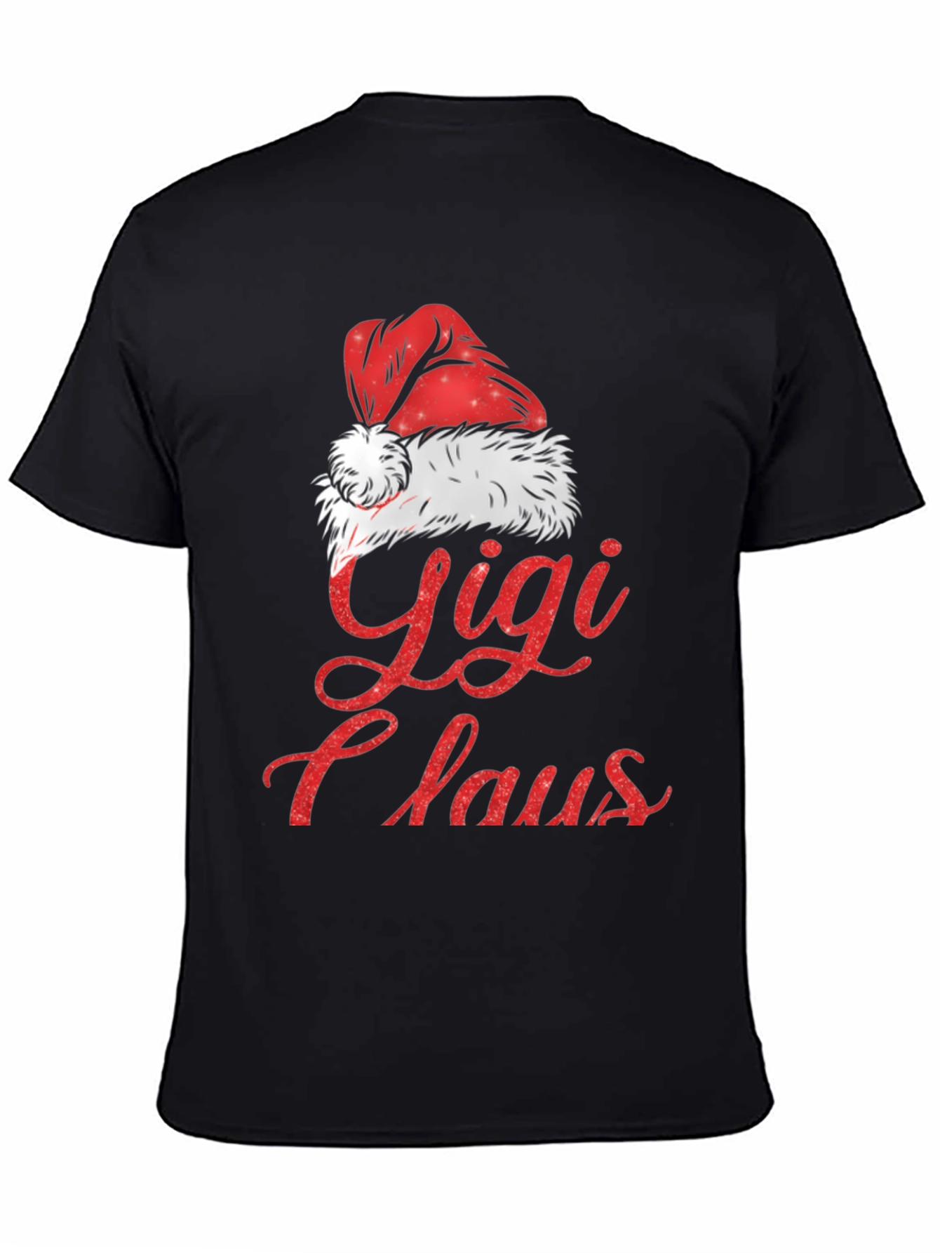 Black Gigi Claus Christmas Graphic Tee Shirt view 4