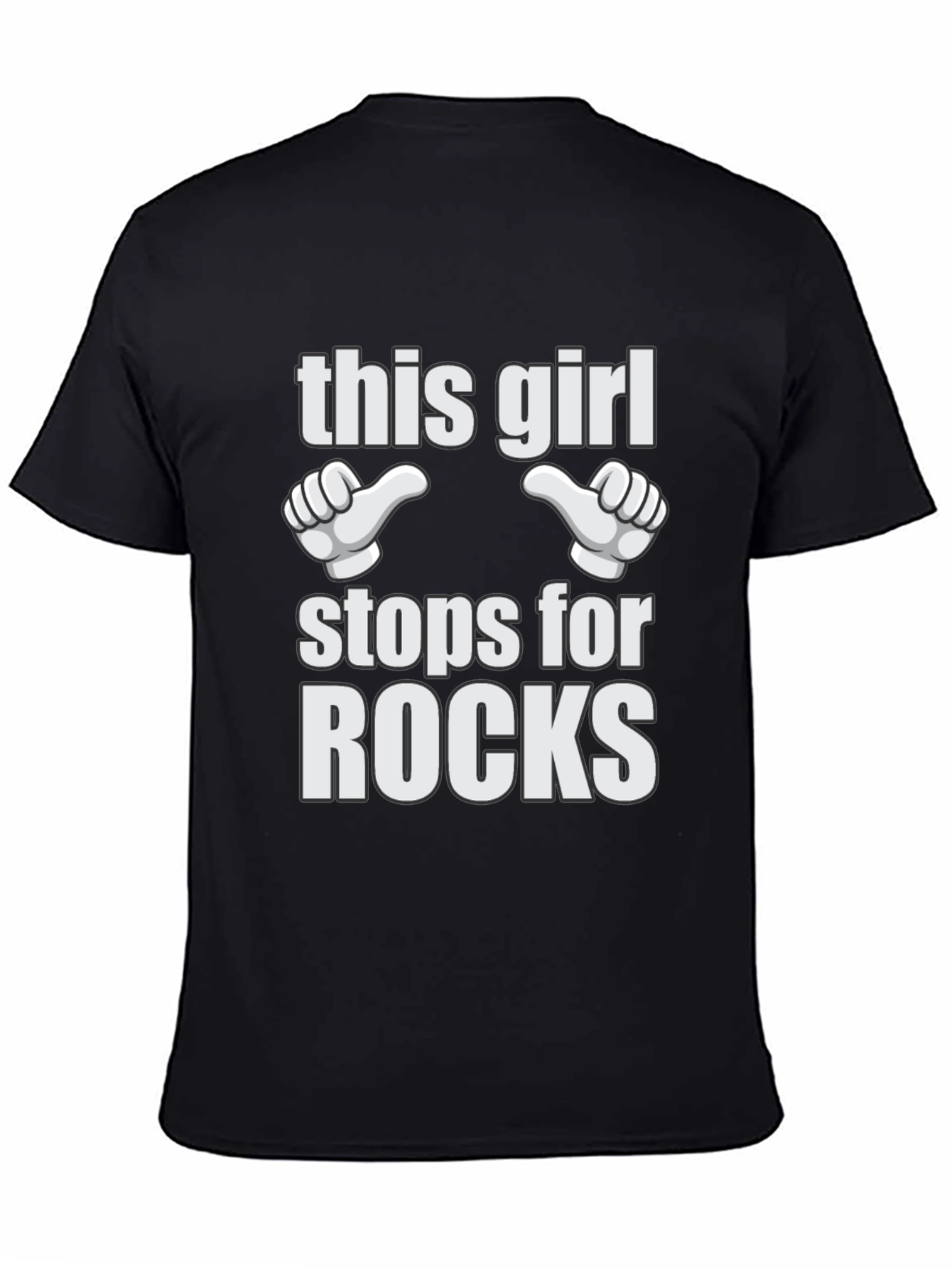 Black This Girl Stops for Rocks T-Shirt Funny Rockhounding Tee view 4