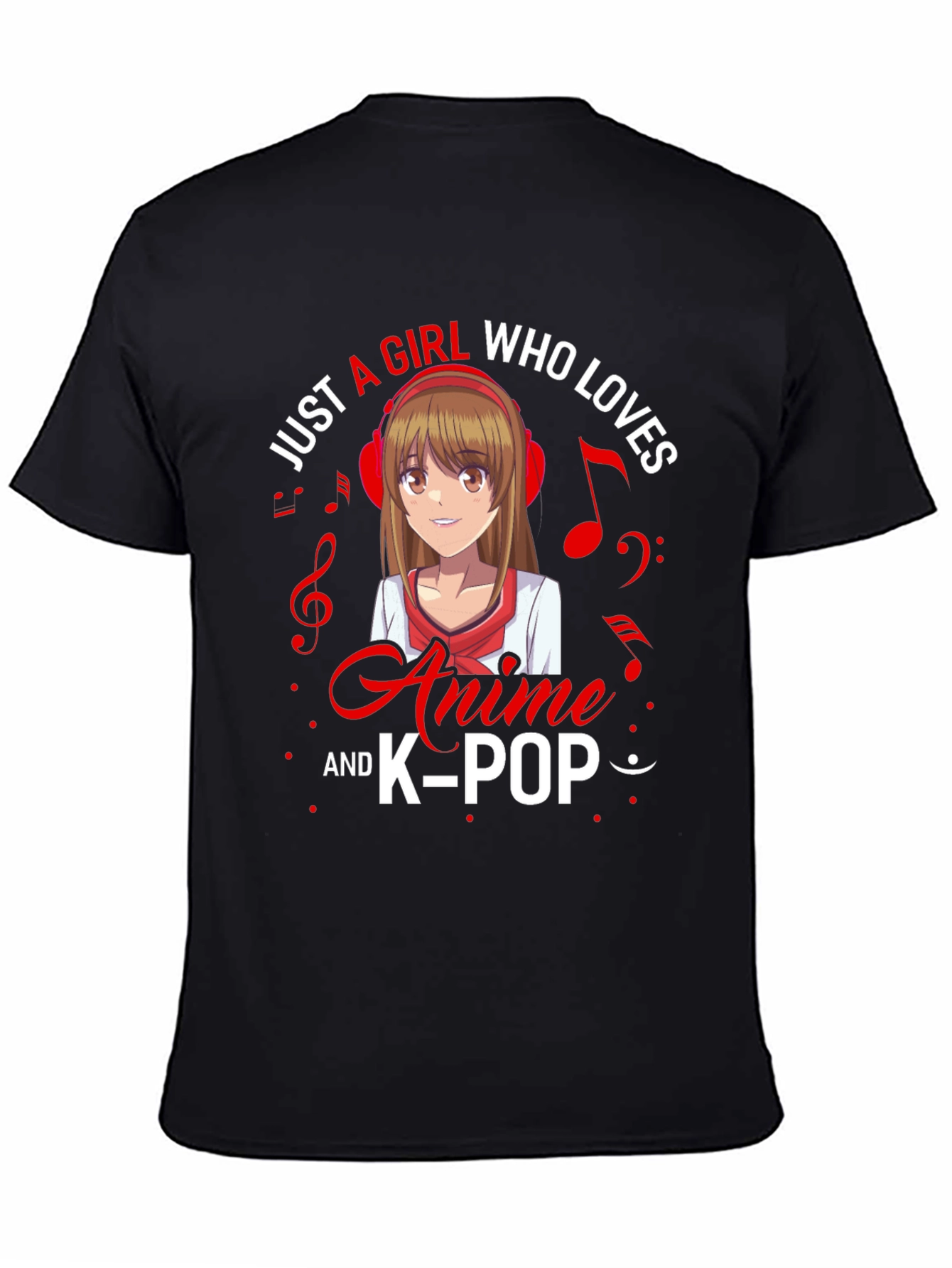 Black Anime and K-Pop Lover T-Shirt - Unique Design! view 4