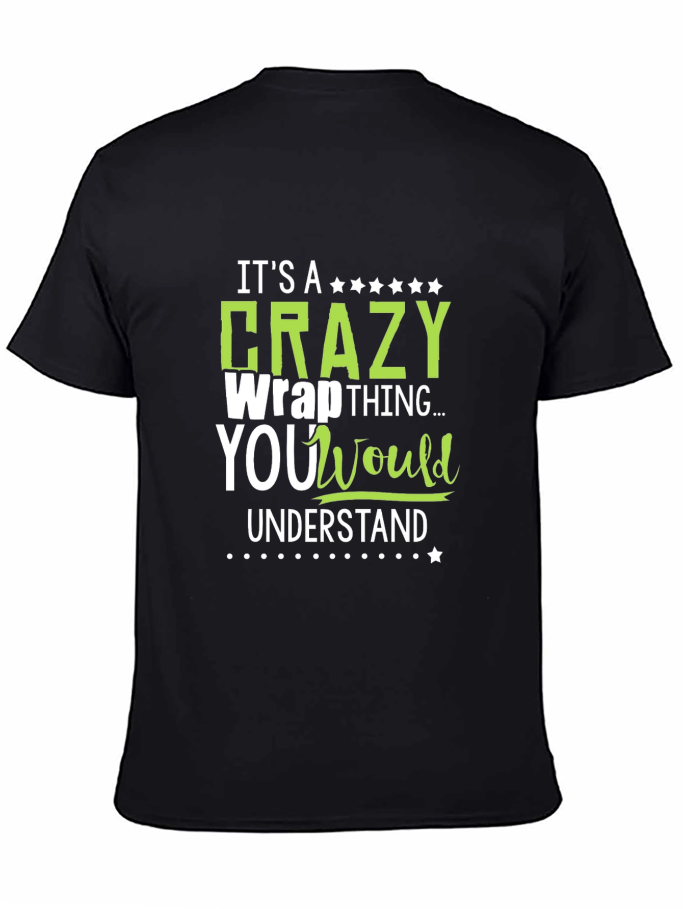 Black Crazy Wrap Thing T-Shirt - Funny Graphic Tee view 4