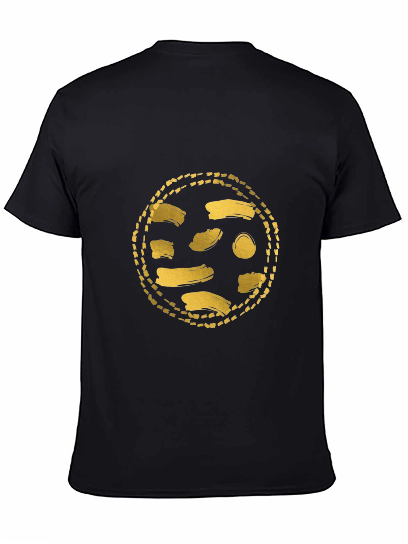 Black Gold Abstract Graphic Black T-Shirt view 4