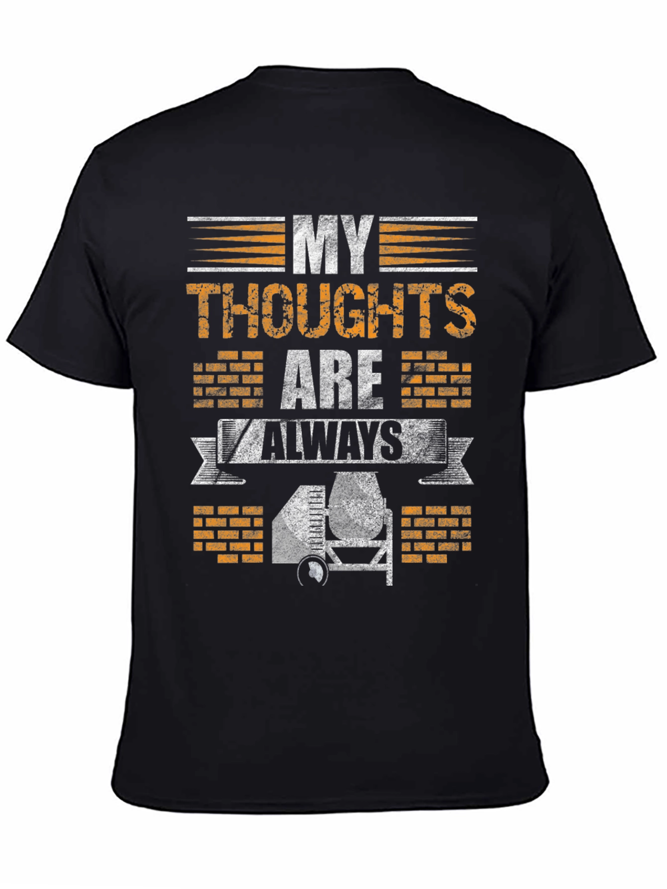 Black Construction Worker Humor T-Shirt: Always on the Job view 4