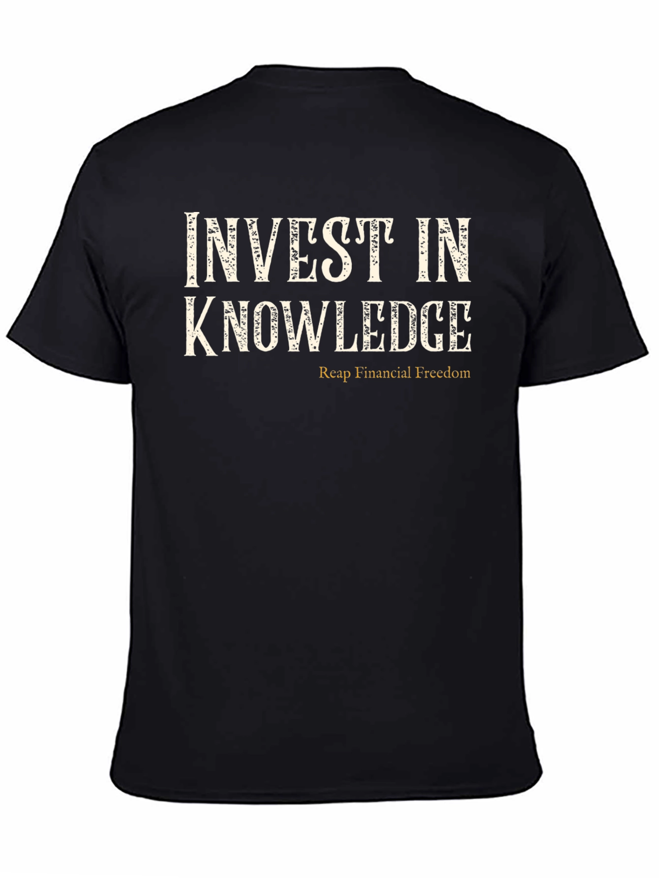 Black Invest in Knowledge T-Shirt - Financial Freedom view 4