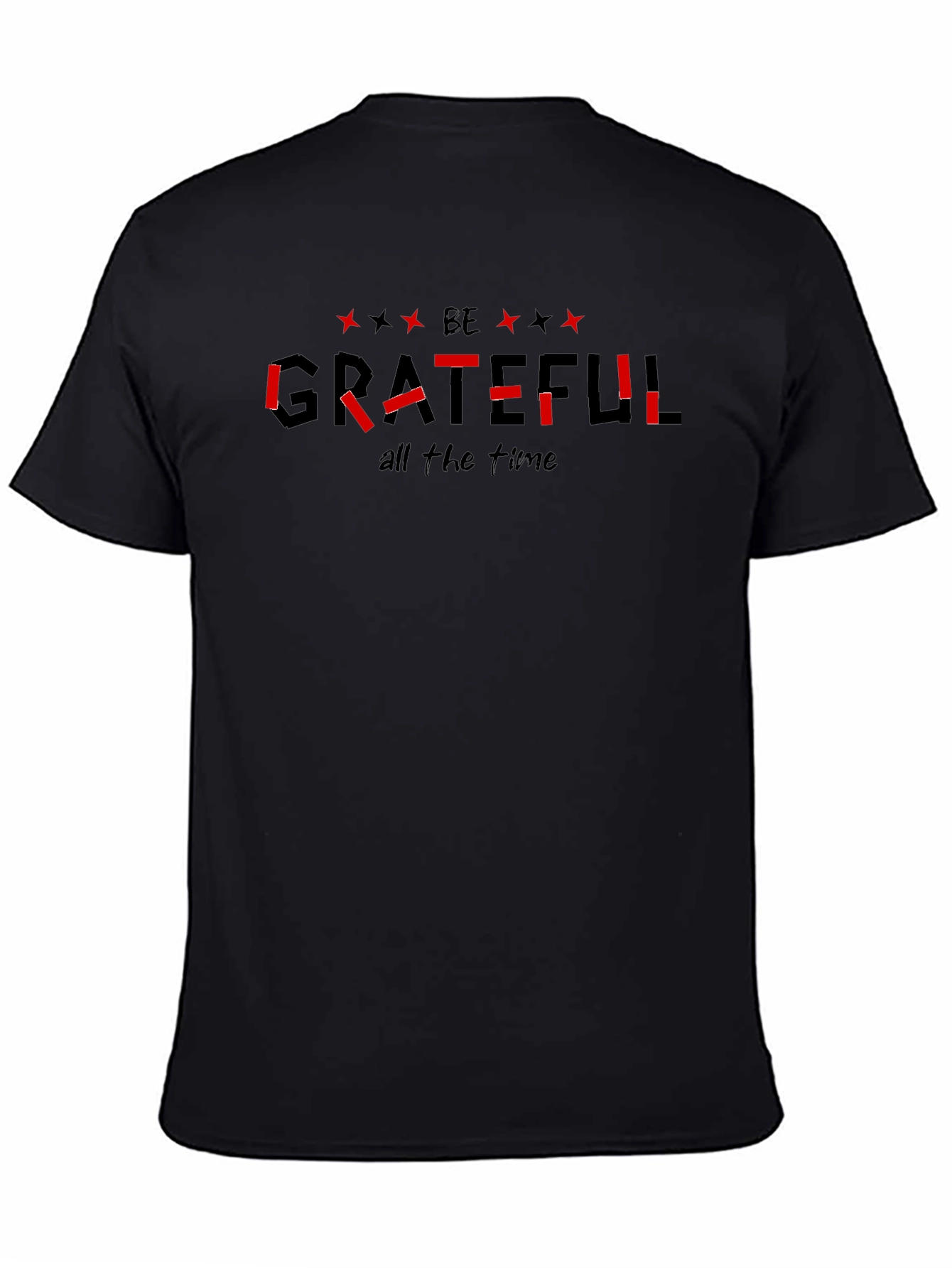 Black Be Grateful T-Shirt - Stylish Black Tee view 4