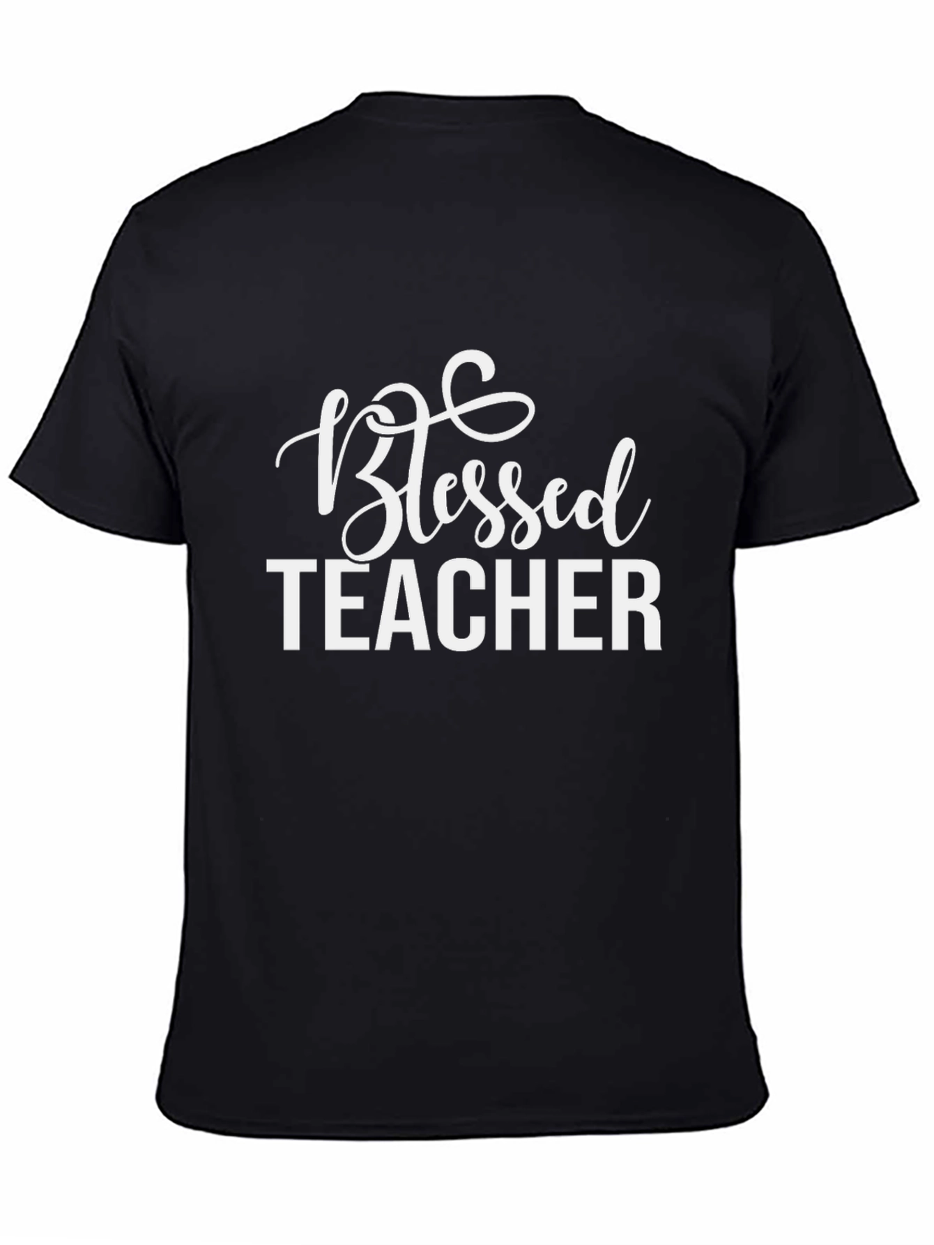 Black Blessed Teacher T-Shirt - Soft Cotton Tee view 4