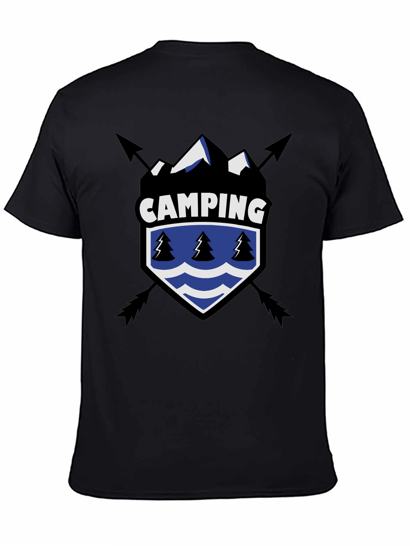 Black Camping Adventure Graphic Tee - Black view 4