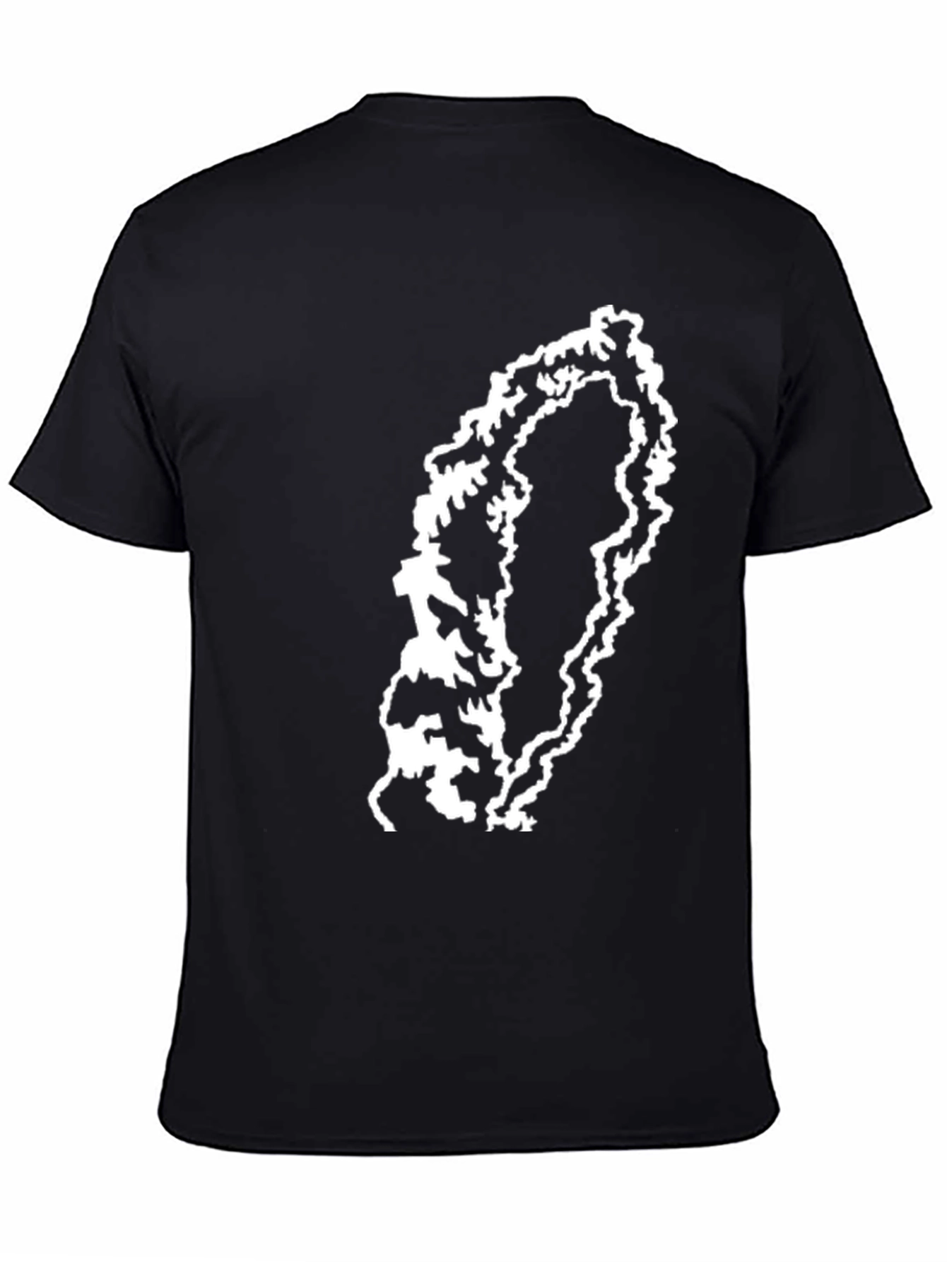 Black Abstract Graphic Print T-Shirt - Modern Style view 4
