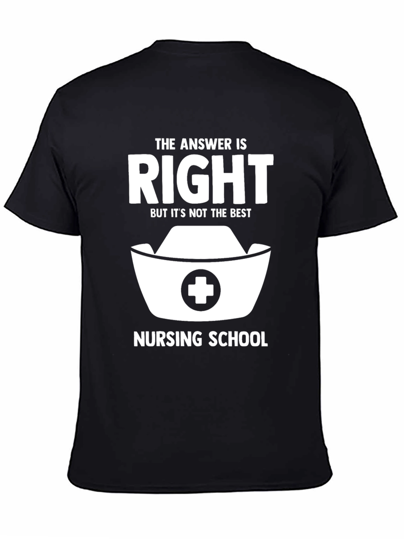Black Nursing School Answer T-Shirt view 4