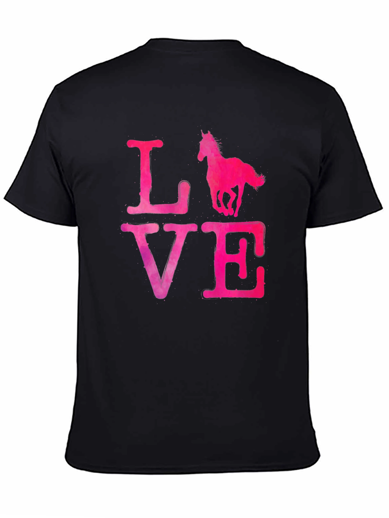 Black Love Horse T-Shirt - Black view 4