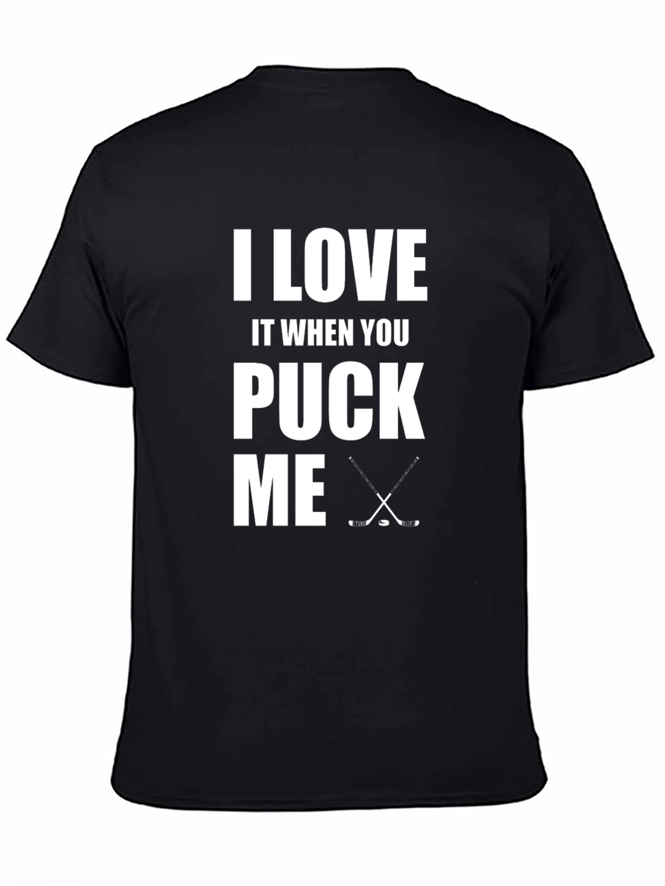 Black I Love It When You Puck Me Hockey Graphic Tee view 4