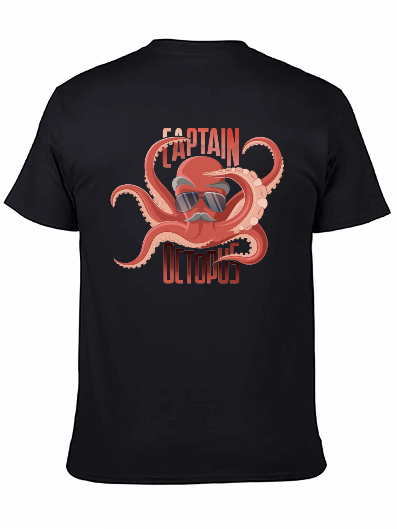 Black Captain Octopus Graphic Tee - Black Cotton Shirt view 4