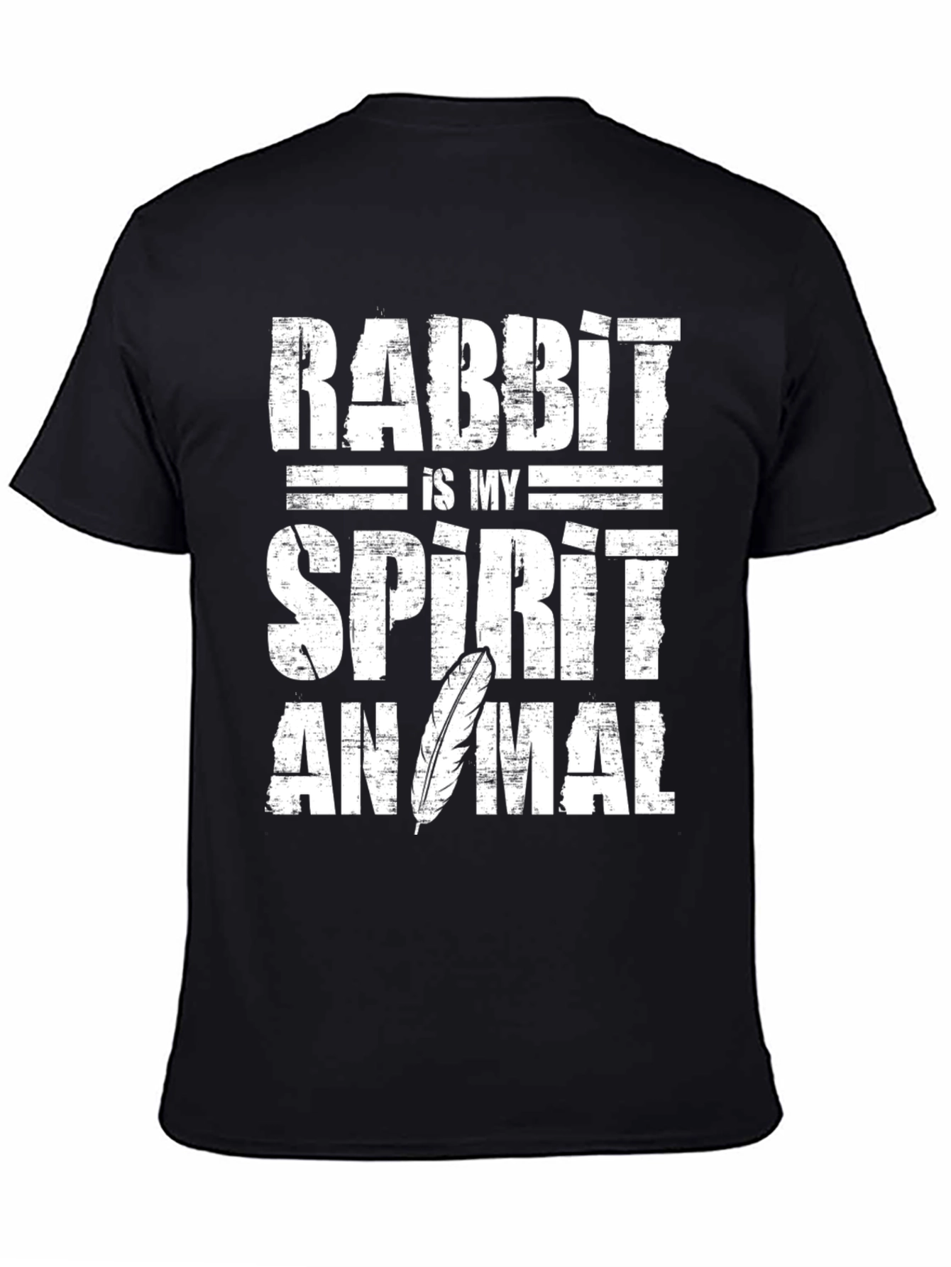 Black Rabbit Spirit Animal Graphic Tee - Soft Cotton view 4