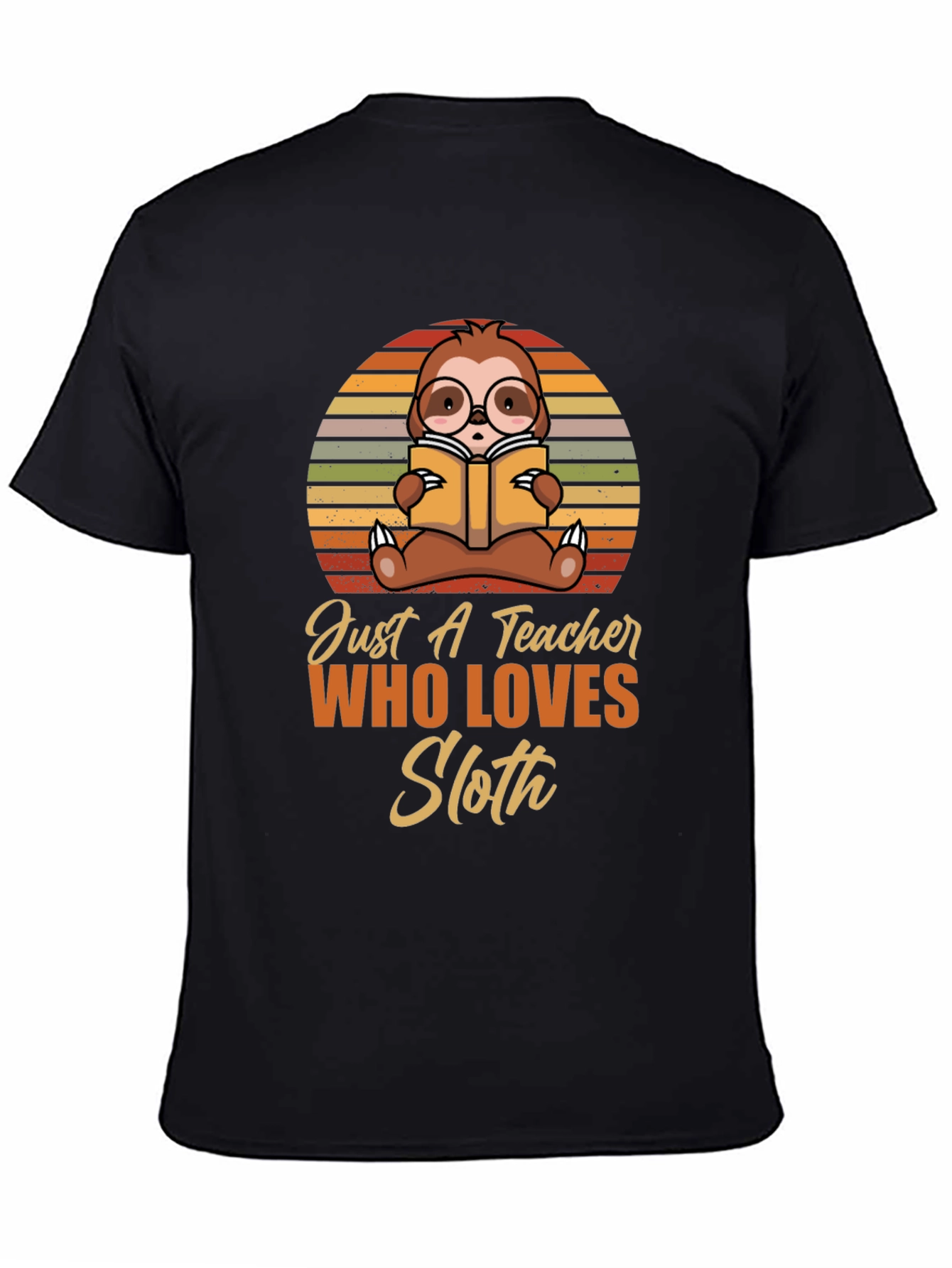 Black Teacher Sloth T-Shirt view 4