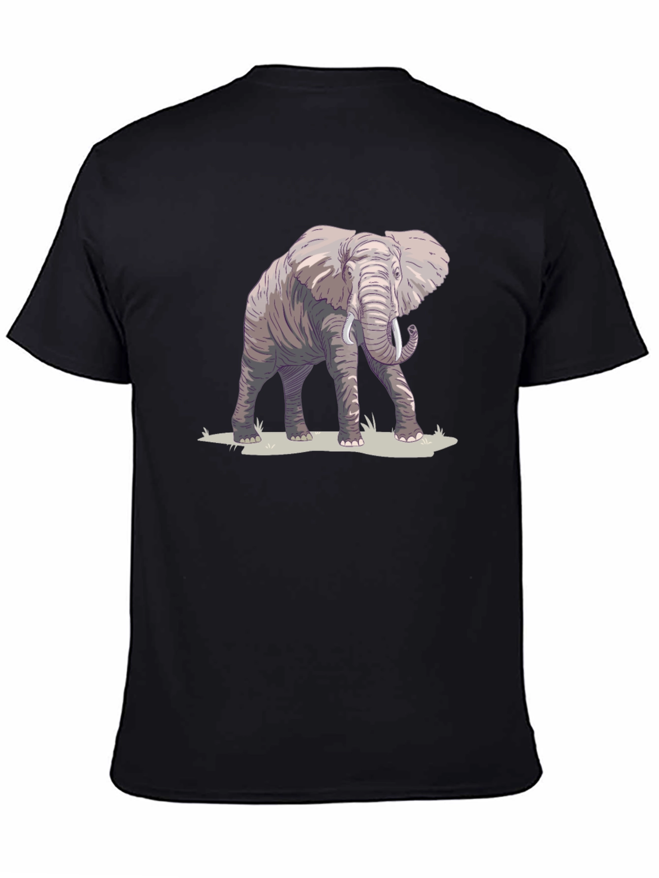 Black Elephant Graphic Print Black T-Shirt view 4