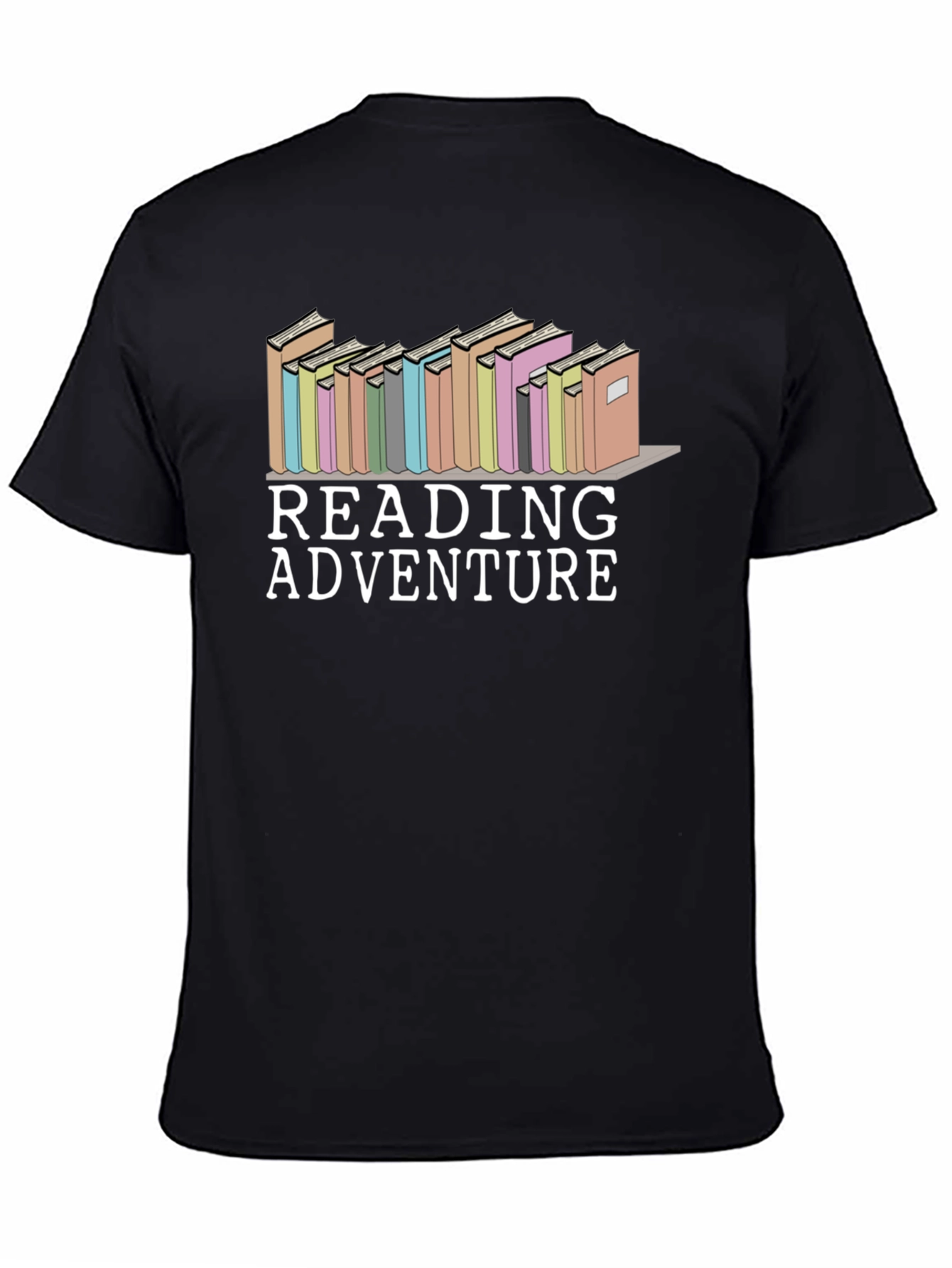 Black Reading Adventure Graphic T-Shirt view 4