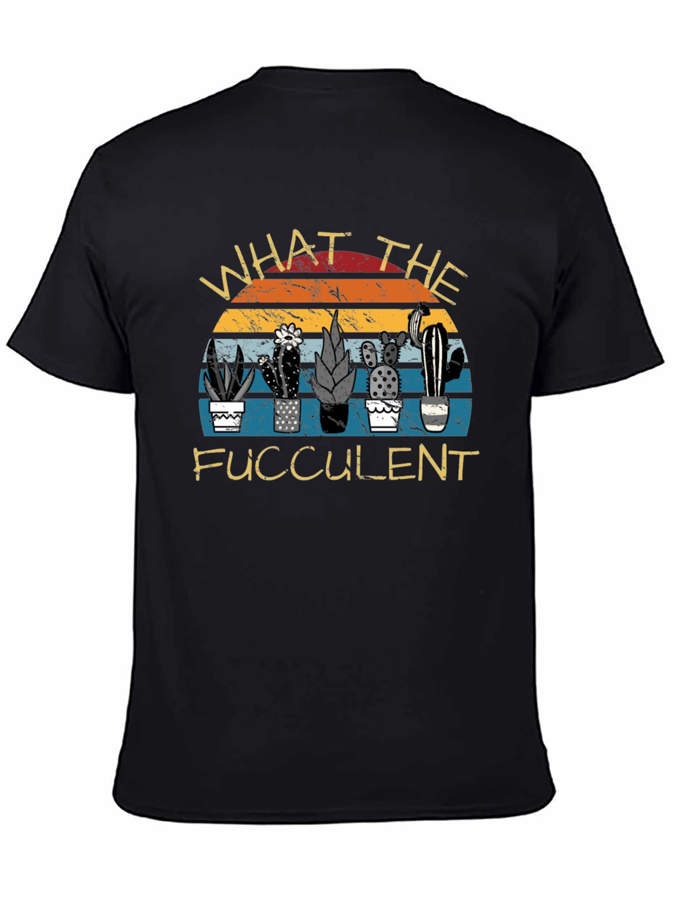 Black What the Fucculent Graphic T-Shirt view 4