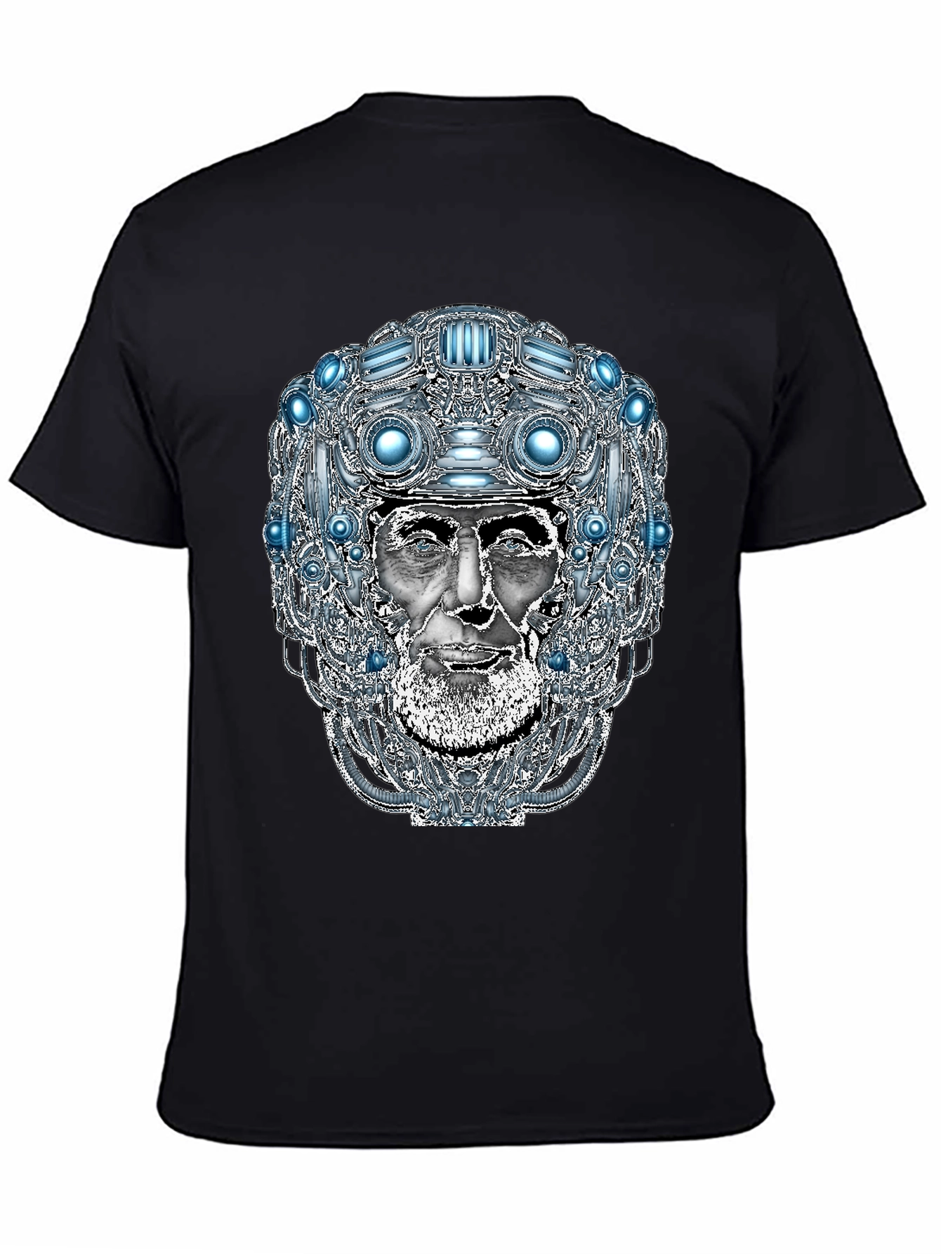 Black Futuristic Old Man Graphic T-Shirt view 4
