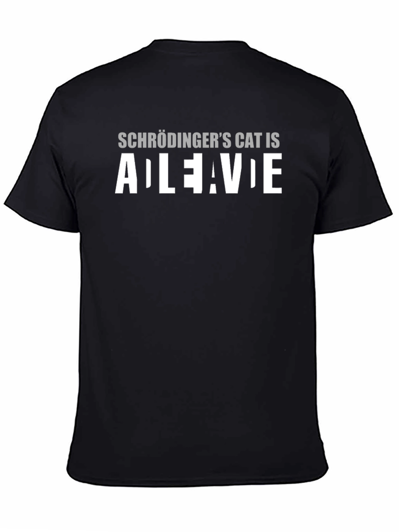 Black Schrödinger's Cat T-Shirt - Alive or Dead? view 4