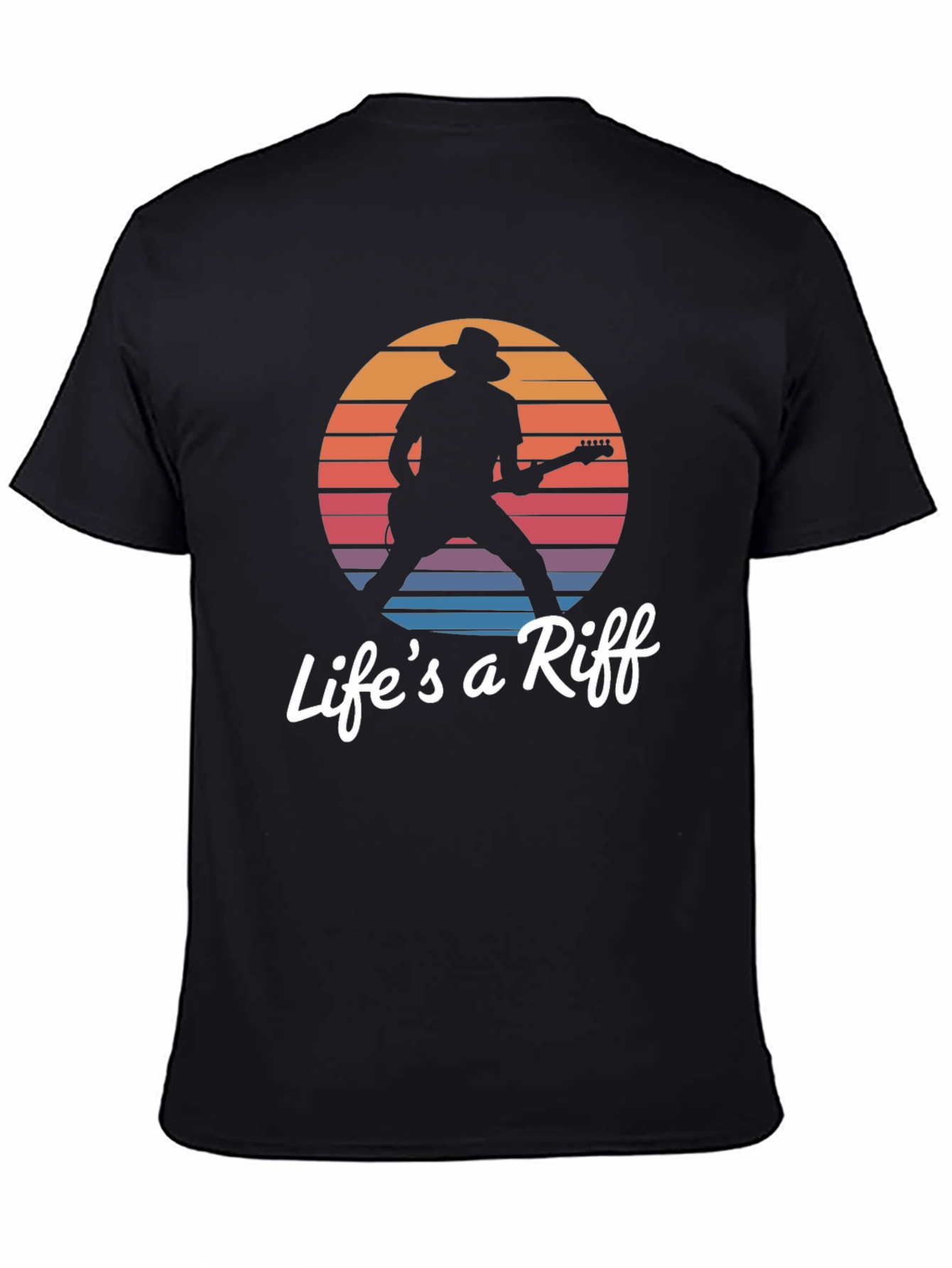 Black Life's a Riff Graphic Tee - Music Lover T-Shirt view 4