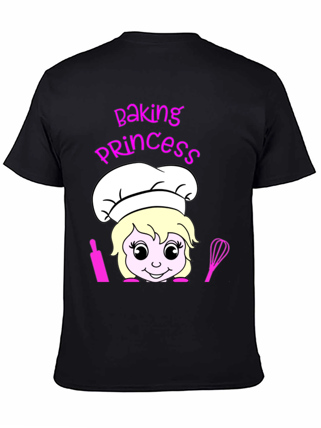 Black Baking Princess T-Shirt - Chef Cartoon Tee view 4