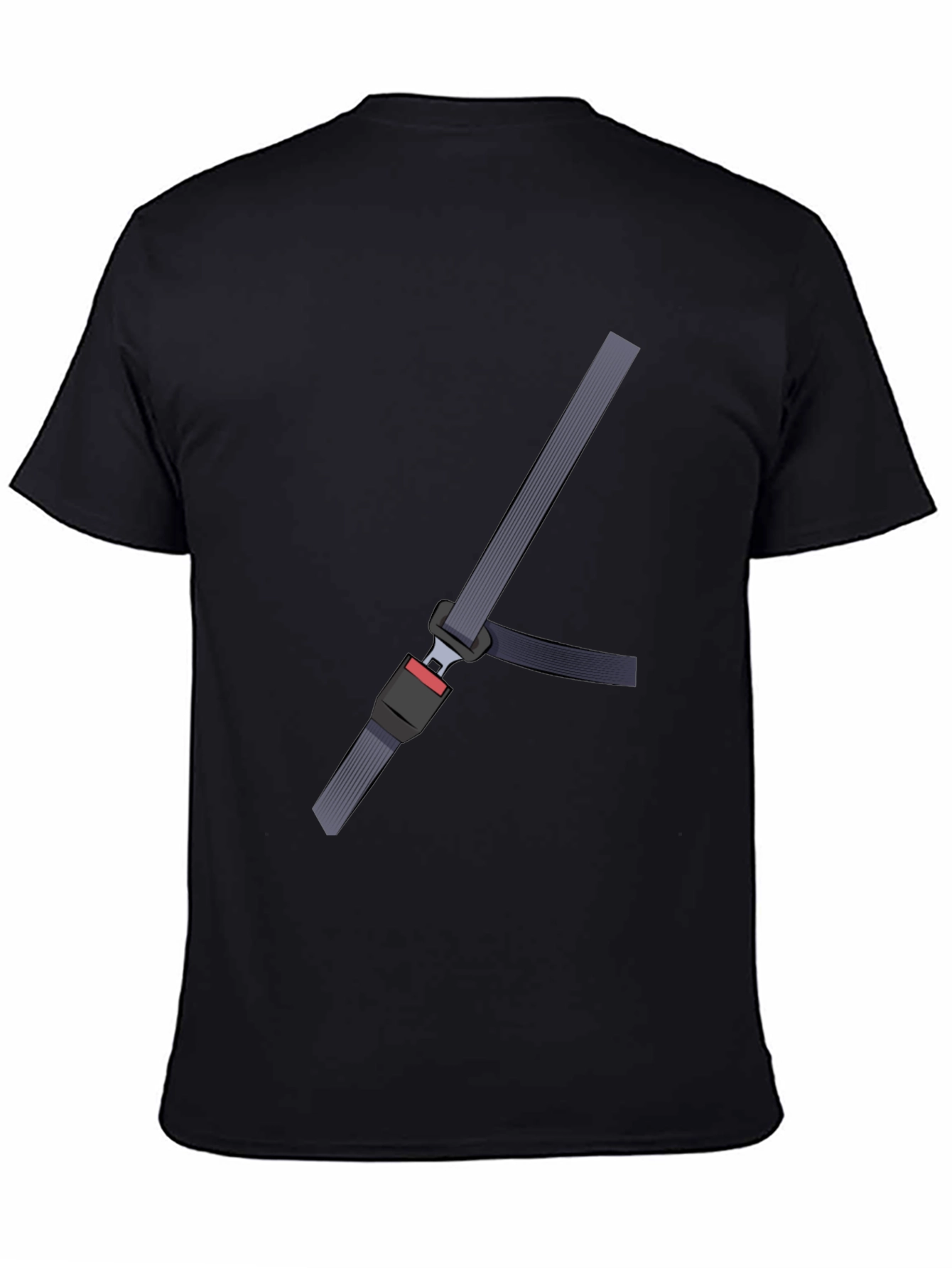 Black Seatbelt Illusion T-Shirt - Funny Safety Tee view 4