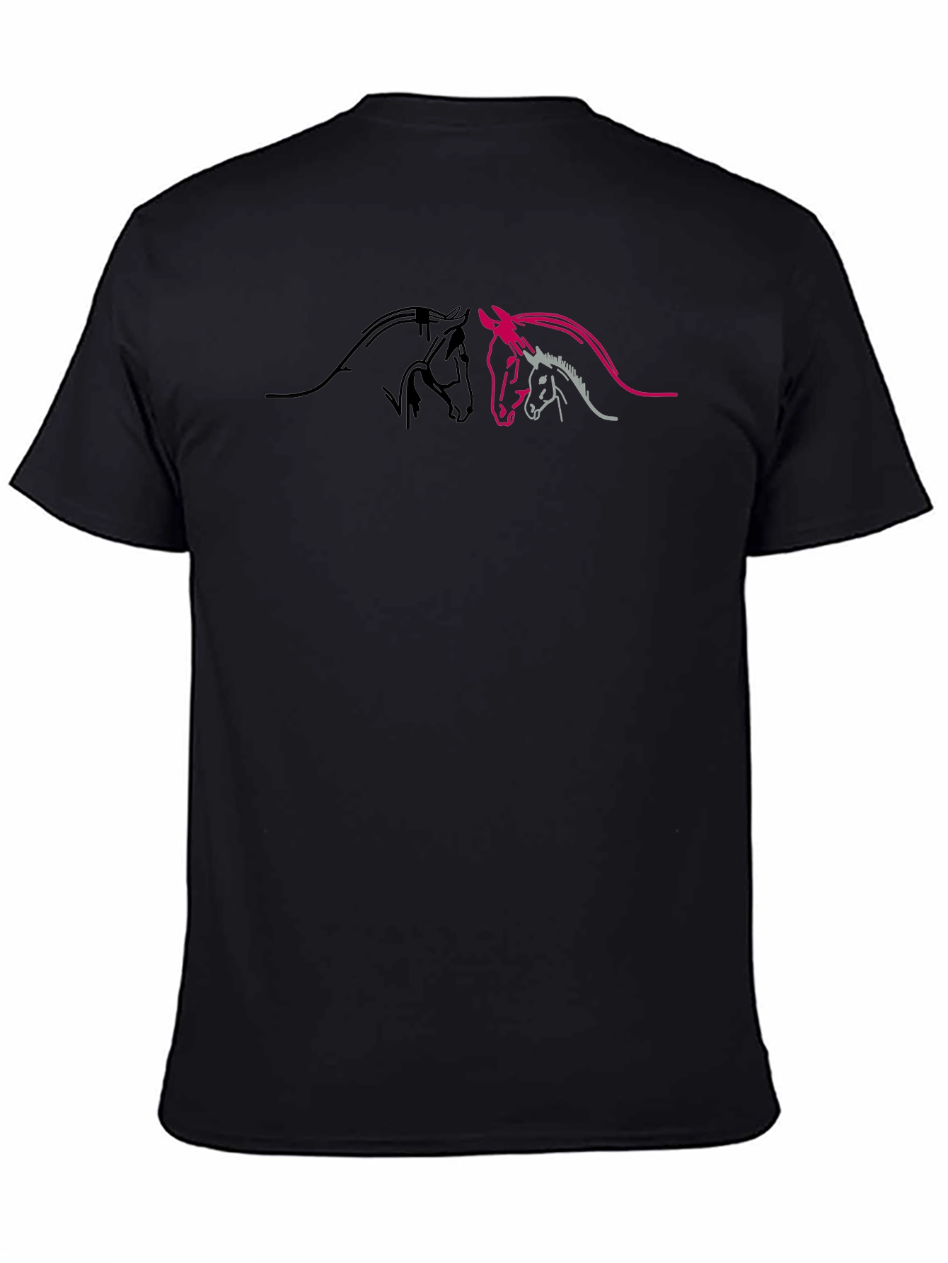 Black Horse Outline Graphic Tee view 4