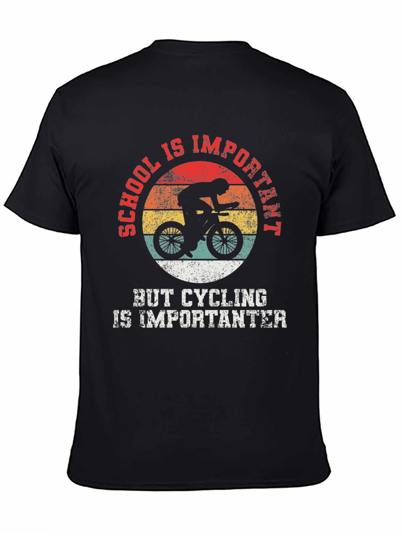 Black Cycling is Importanter T-Shirt view 4