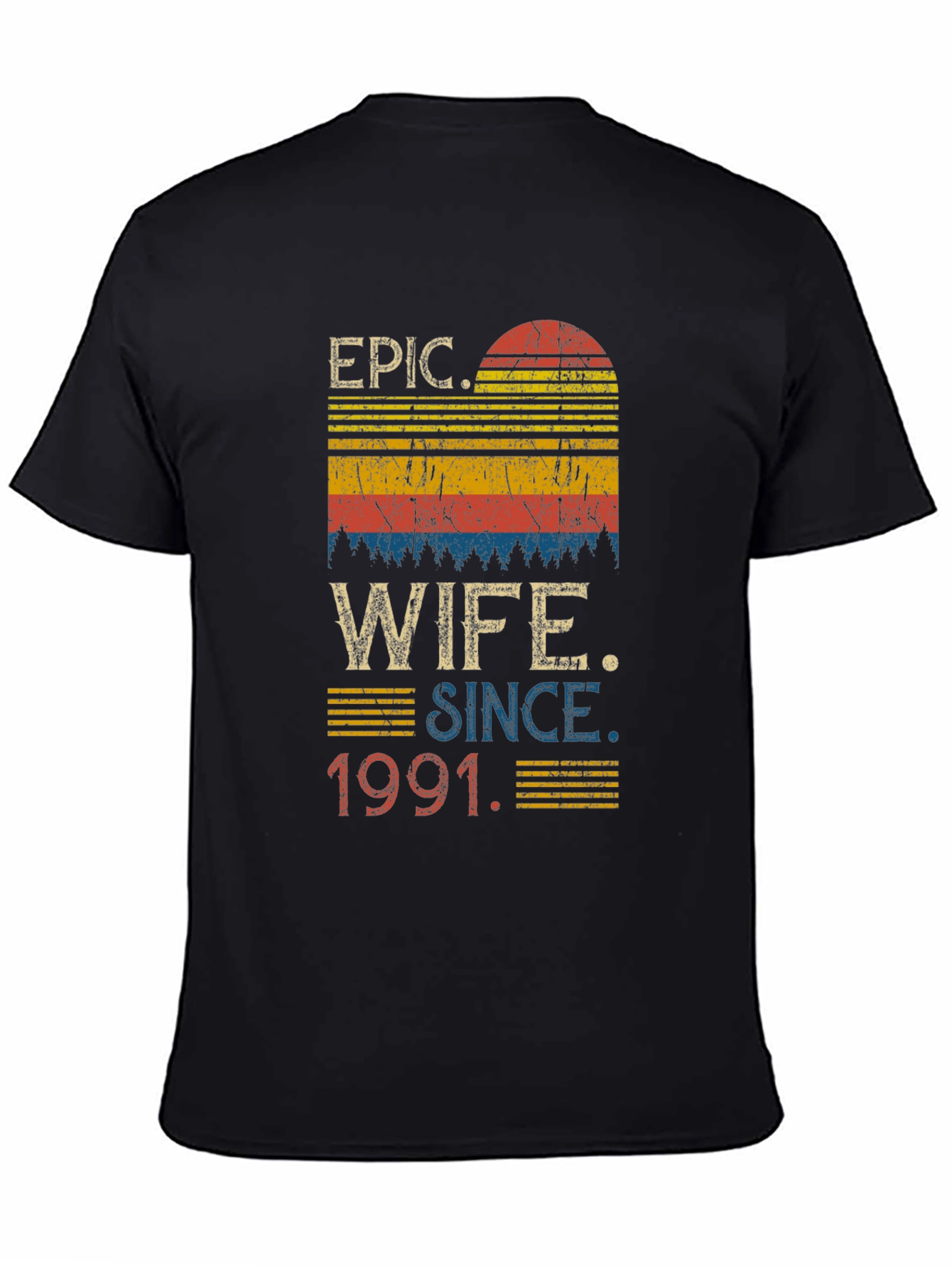 Black Epic Wife Since 1991 T-Shirt view 4