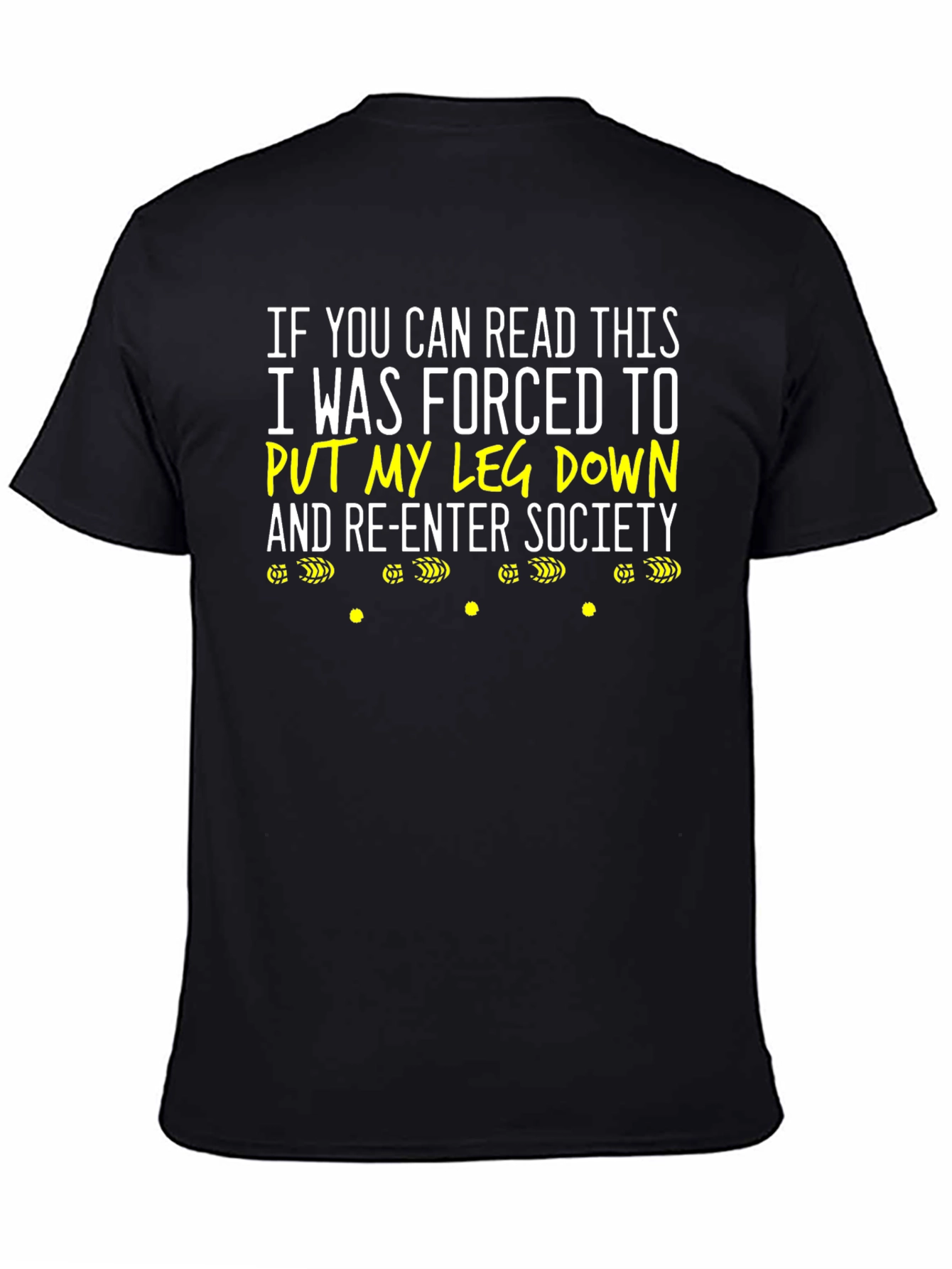 Black Funny Leg Down Re-Enter Society Graphic T-Shirt view 4