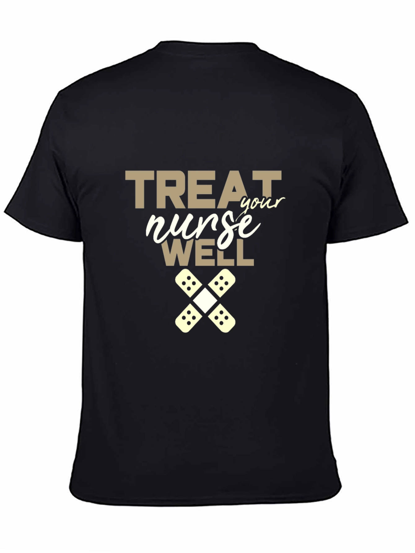 Black Treat Your Nurse Well Graphic Tee view 4