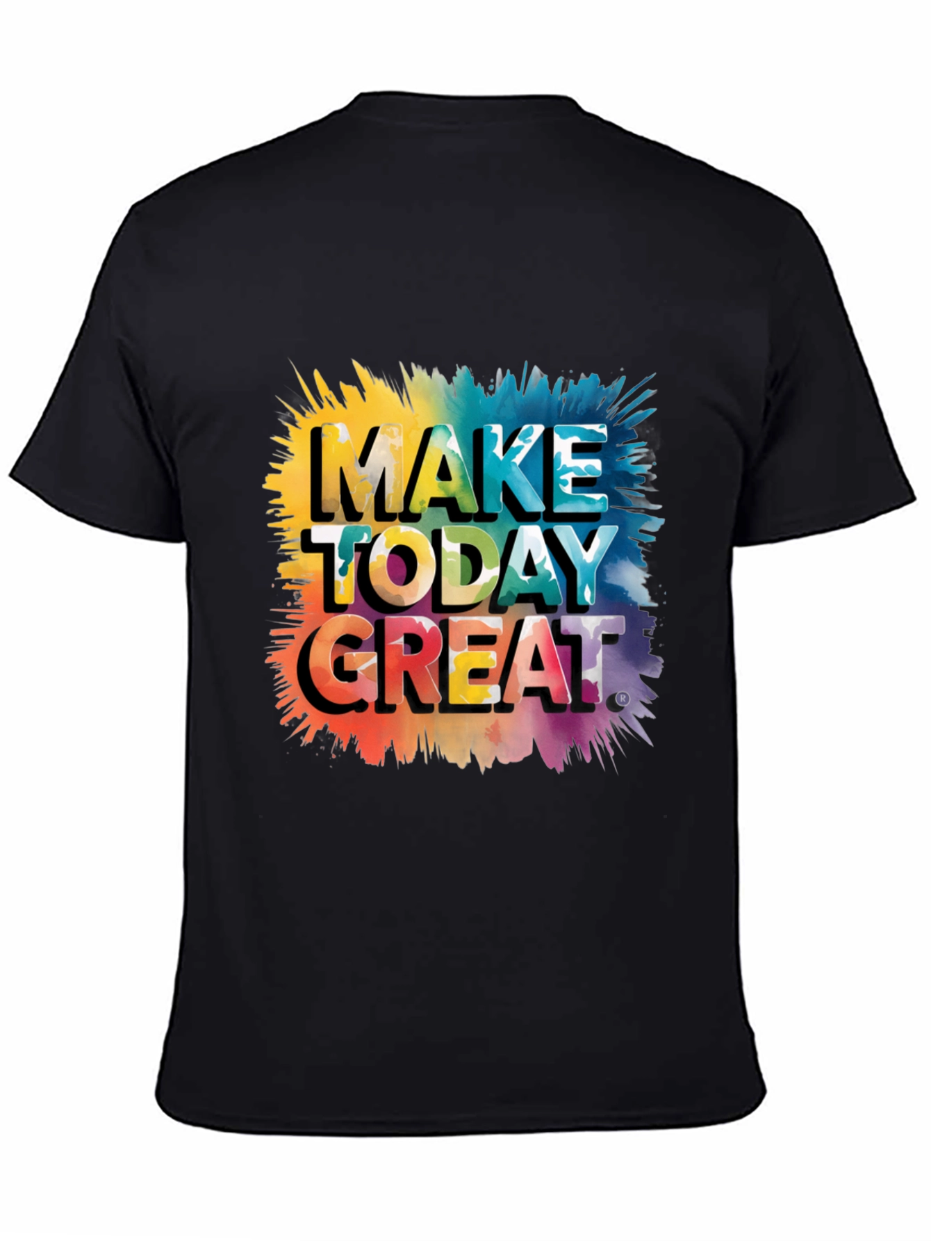 Black Make Today Great Graphic Tee - Black Cotton Blend view 4
