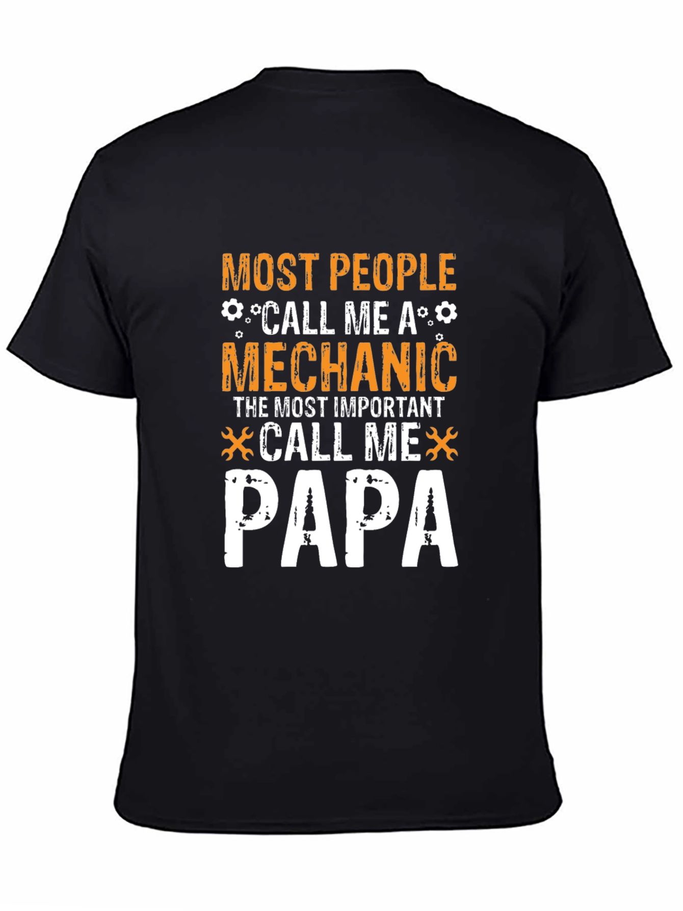 Black Mechanic Papa T-Shirt - Best Dad Gift view 4