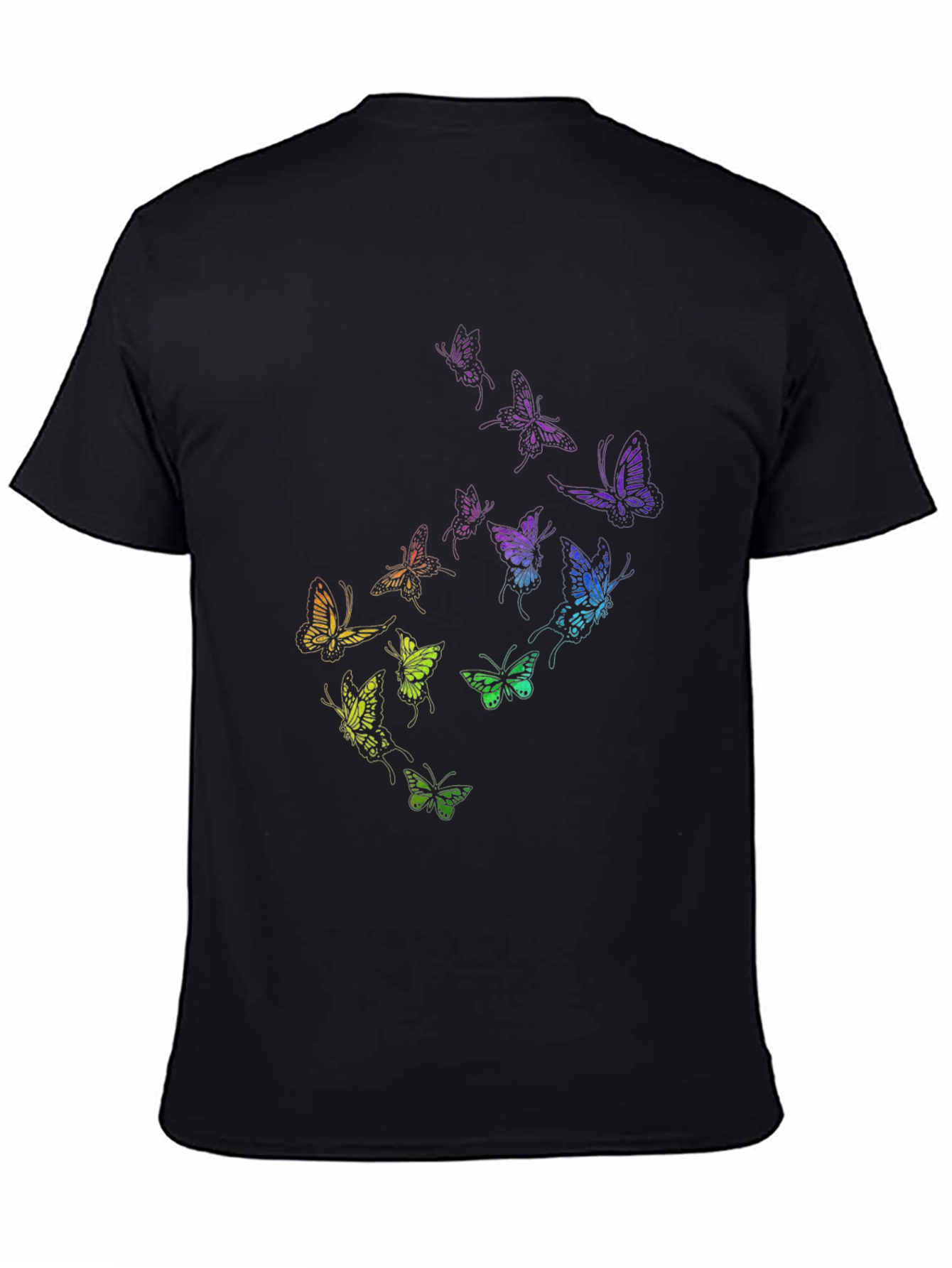 Black Butterfly Graphic Black T-Shirt view 4