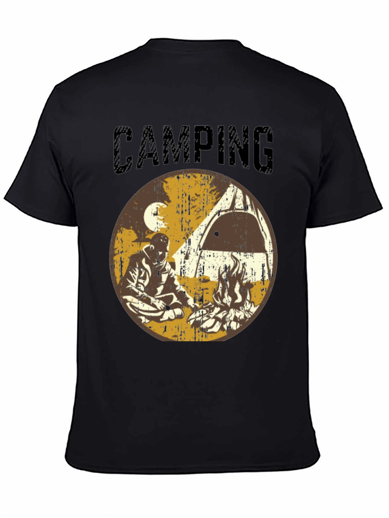 Black Vintage Camping Graphic T-Shirt view 4