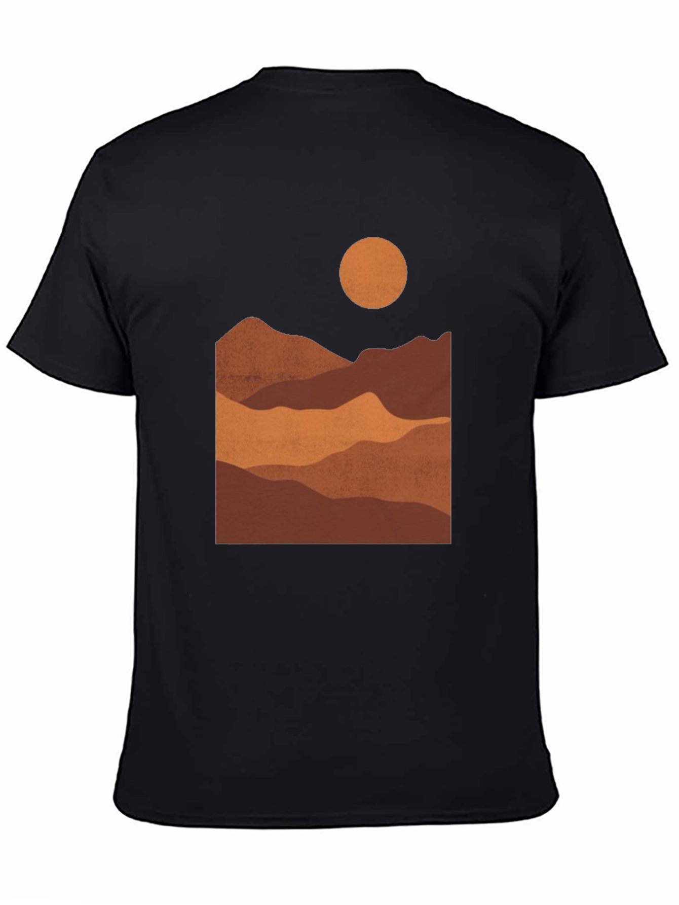 Black Mountains at Sunset Black Graphic Tee view 4