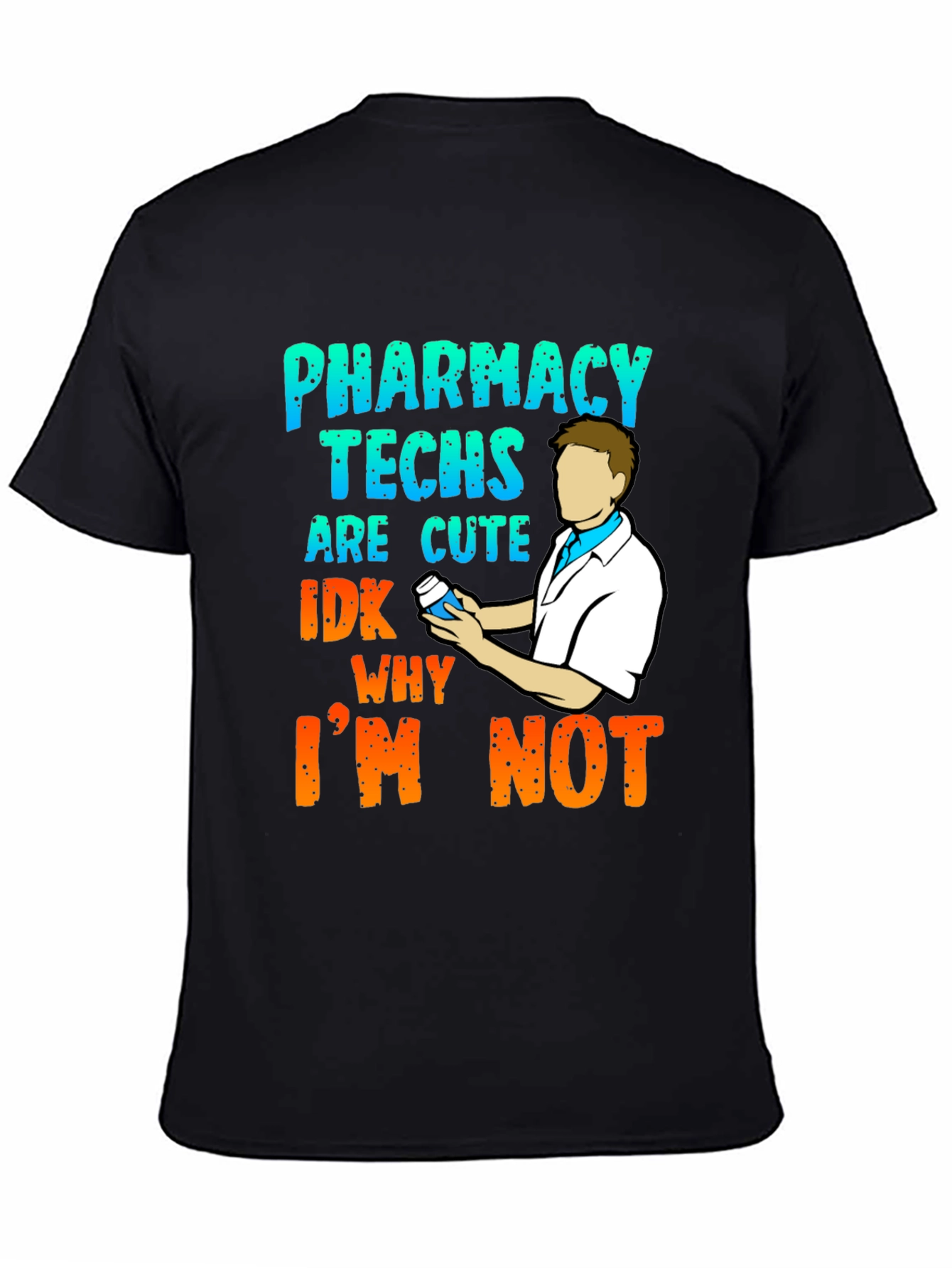 Black Pharmacy Techs are Cute T-Shirt view 4