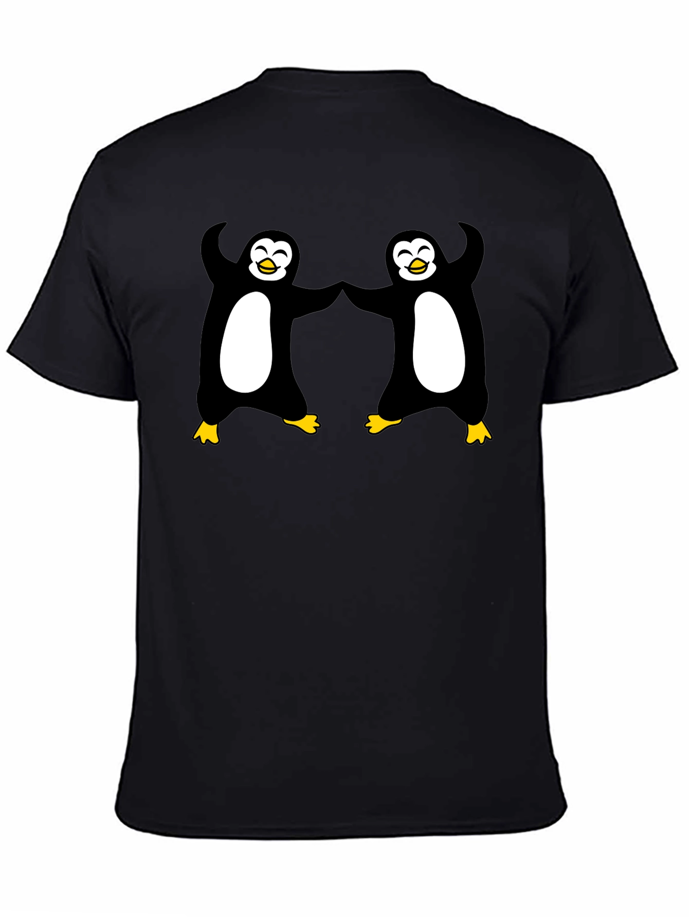 Black Dancing Penguins Black T-Shirt - Cute & Fun view 4