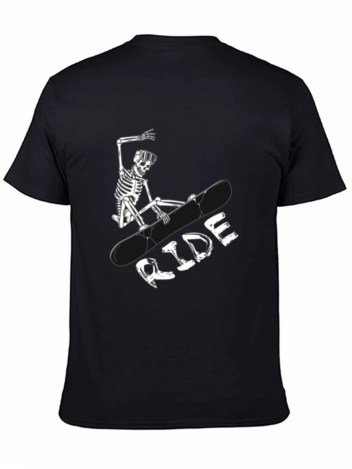 Black Skeleton Snowboarder Graphic Tee - Ride in Style view 4