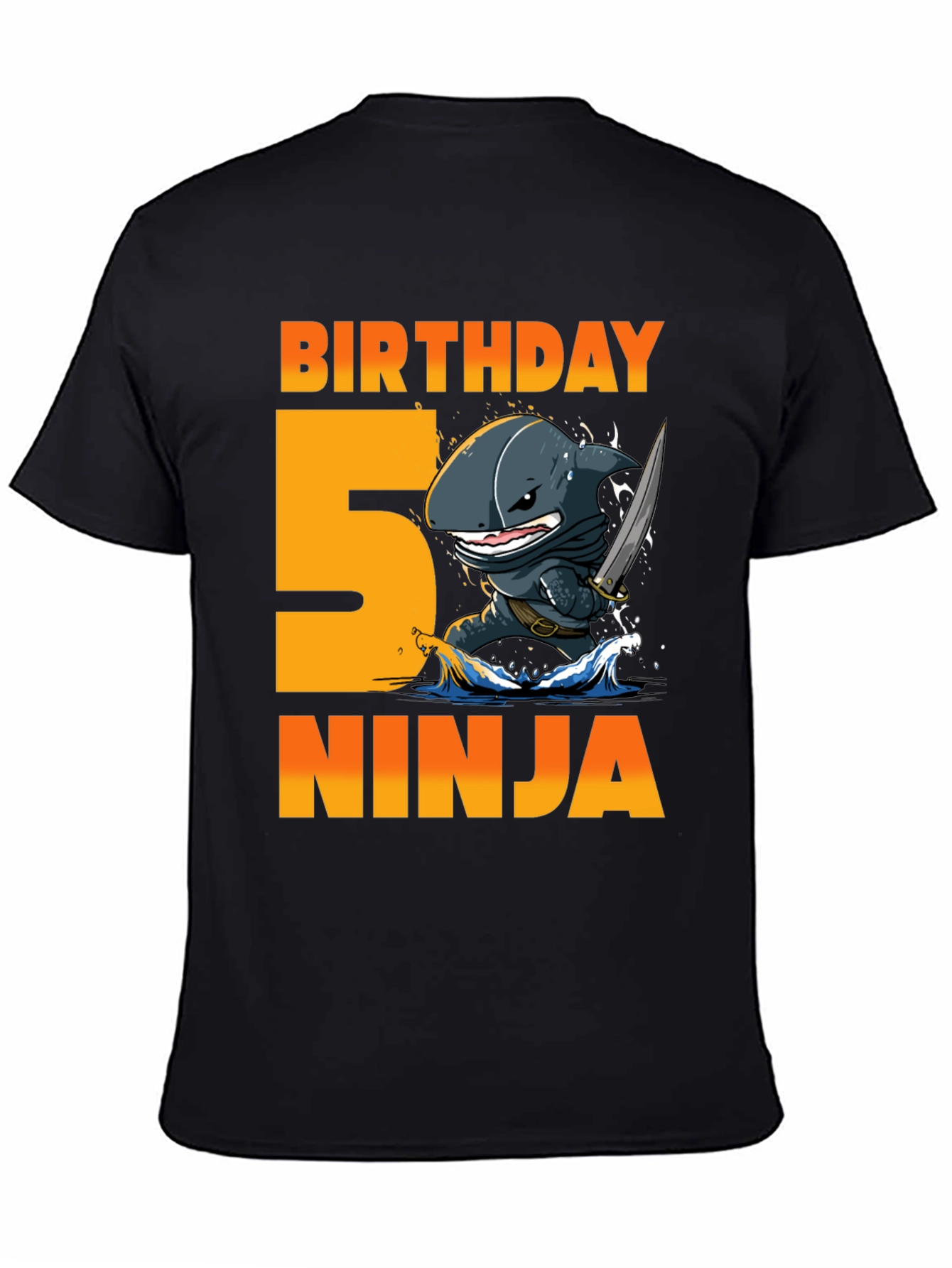 Black Birthday 5 Ninja T-Shirt view 4