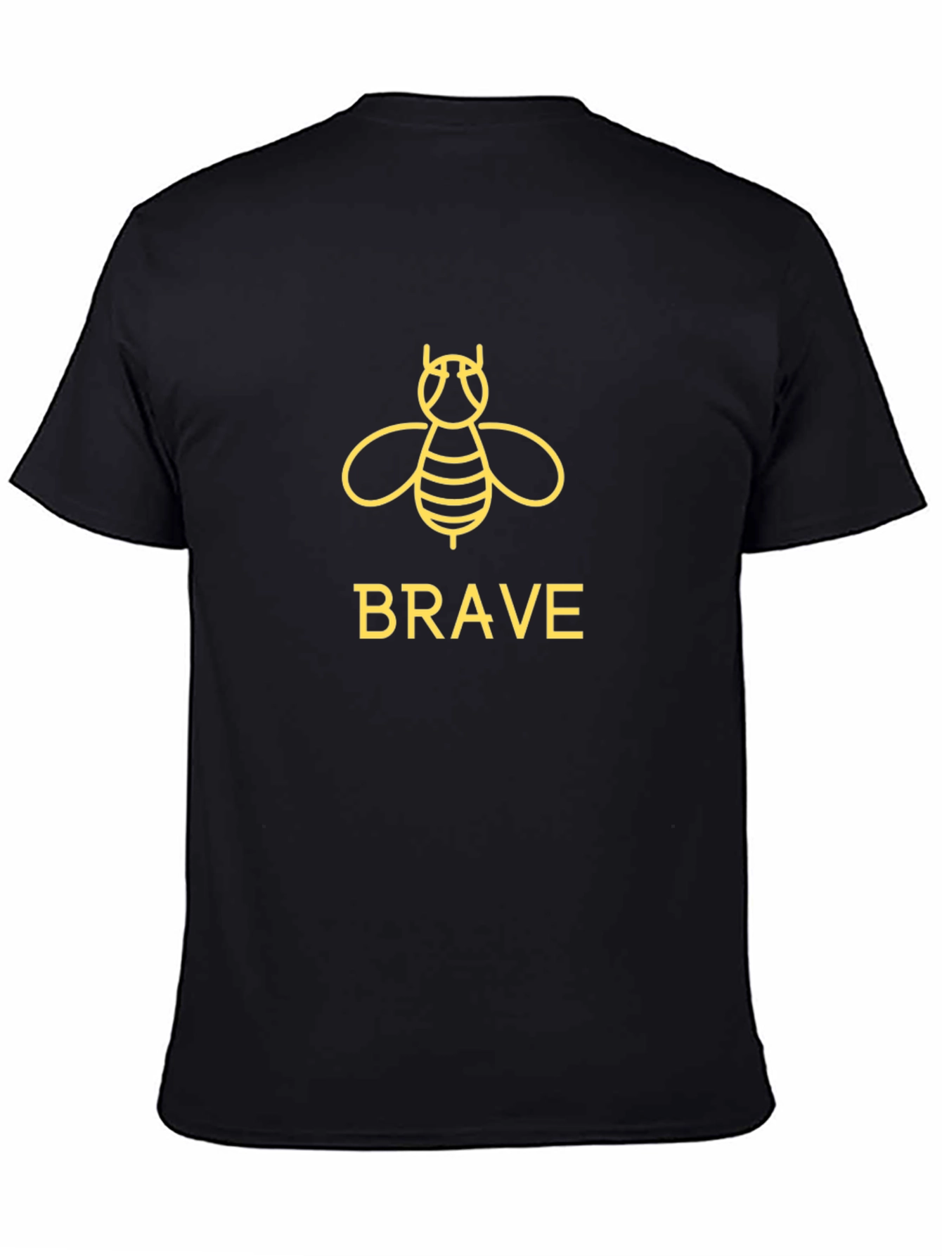 Black Brave Bee Graphic Tee - Black Cotton T-Shirt view 4