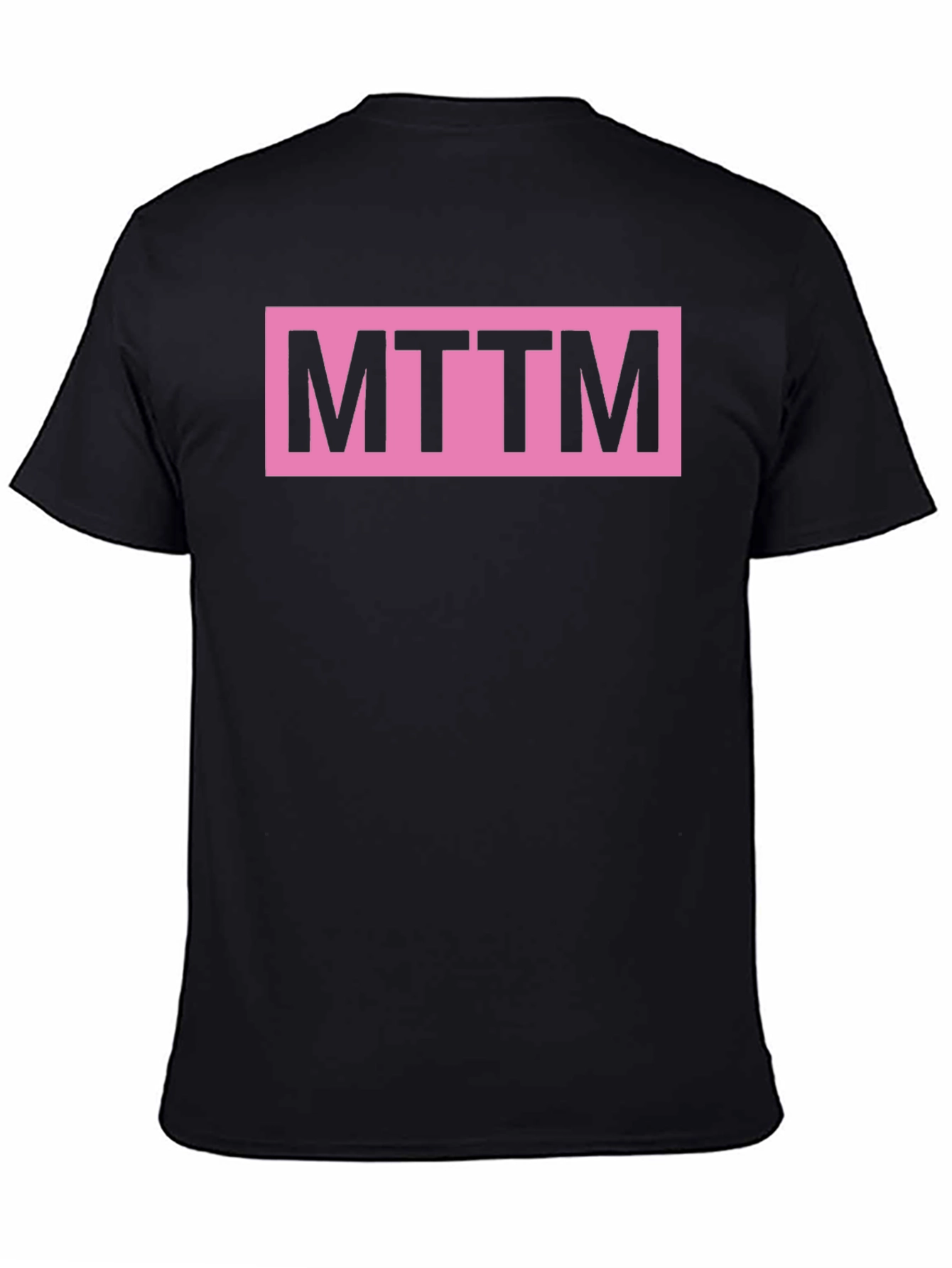 Black MTTM Graphic Tee - Pink Logo on Black Cotton Shirt view 4