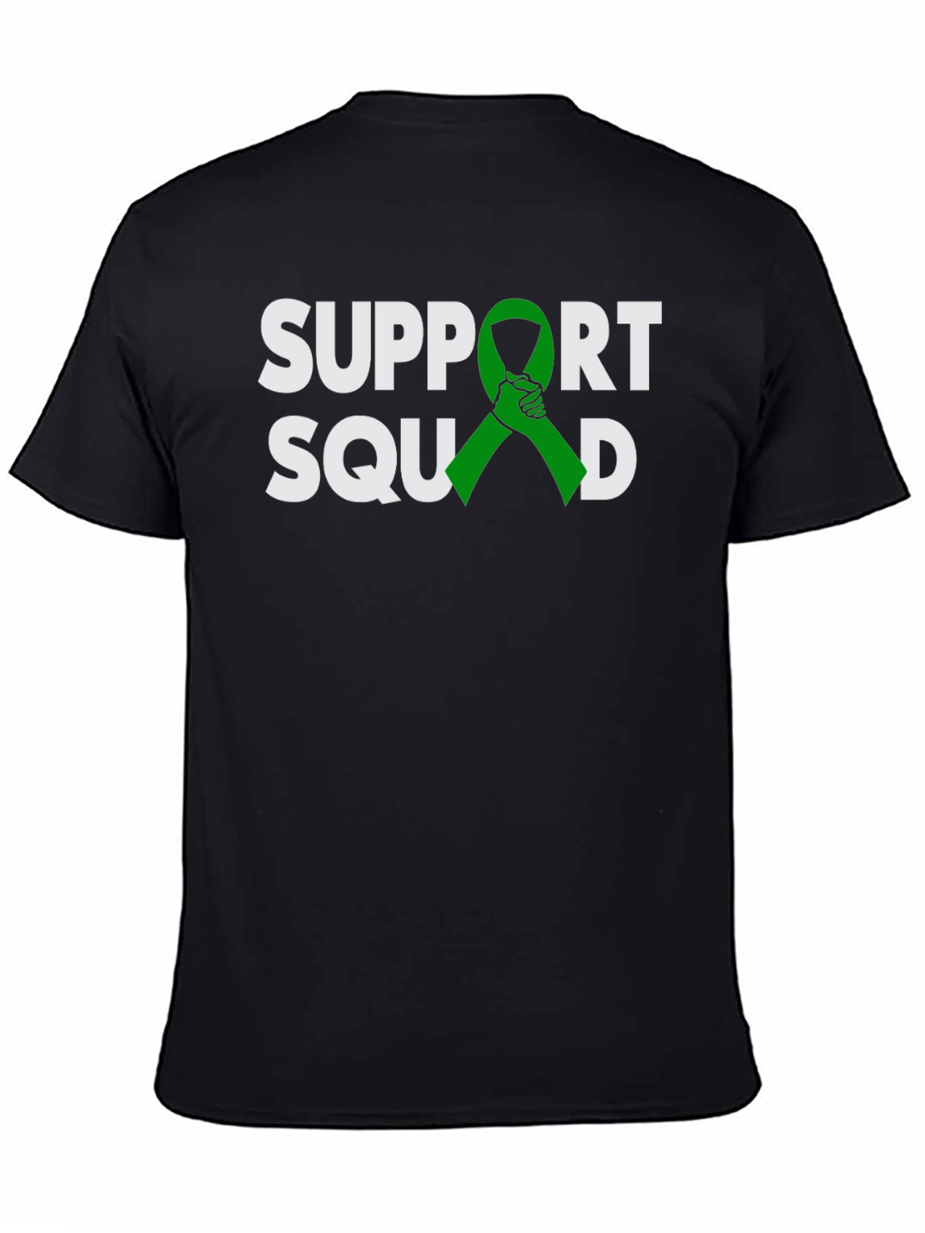 Black Support Squad Green Ribbon Graphic T-Shirt view 4