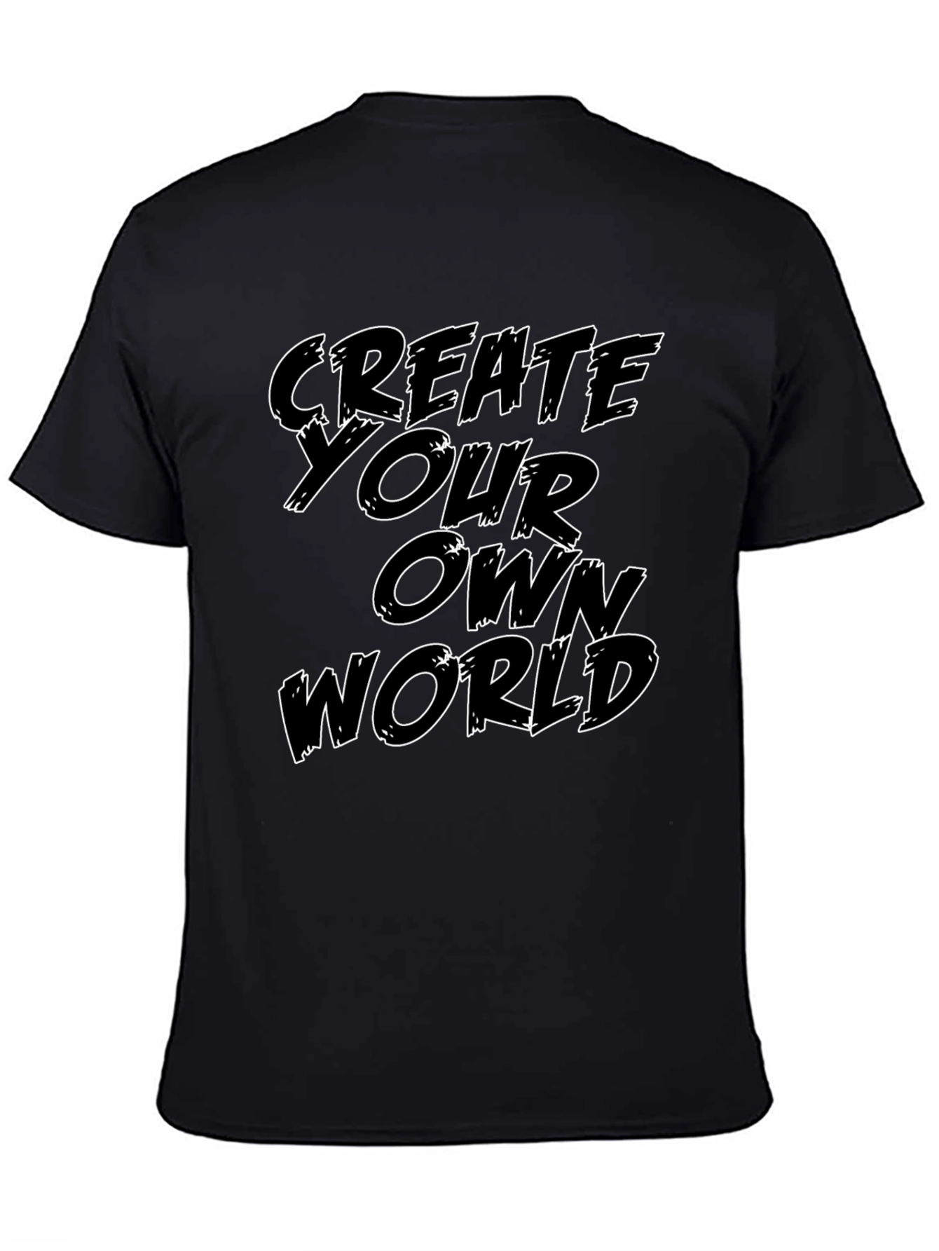 Black Create Your Own World Graphic T-Shirt view 4