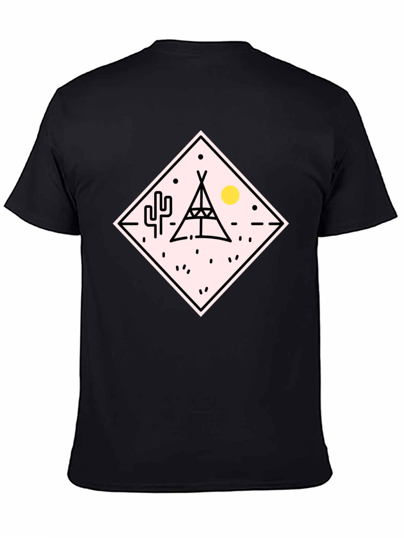 Black Teepee Desert Graphic T-Shirt - Black view 4