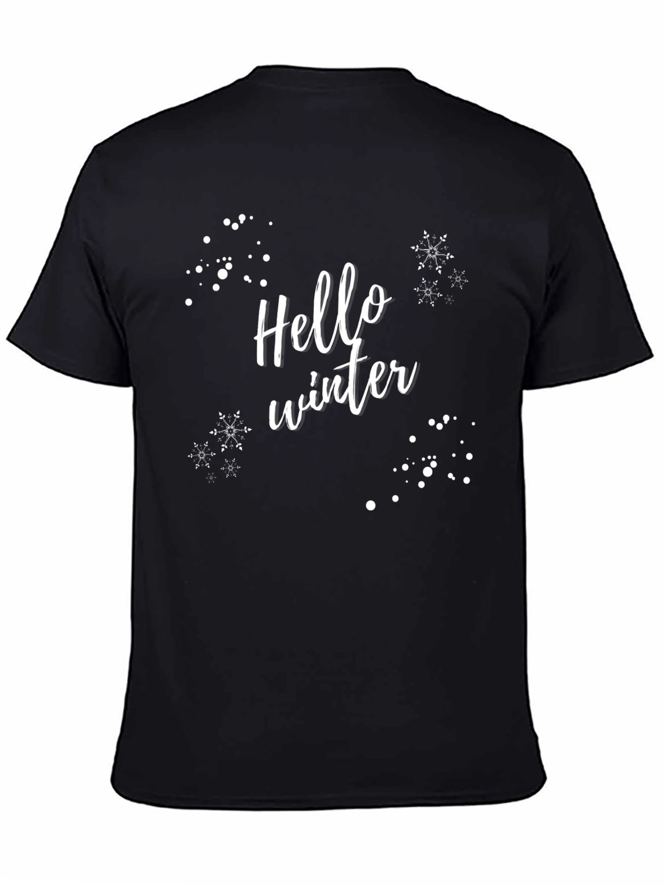 Black Hello Winter Black T-Shirt view 4