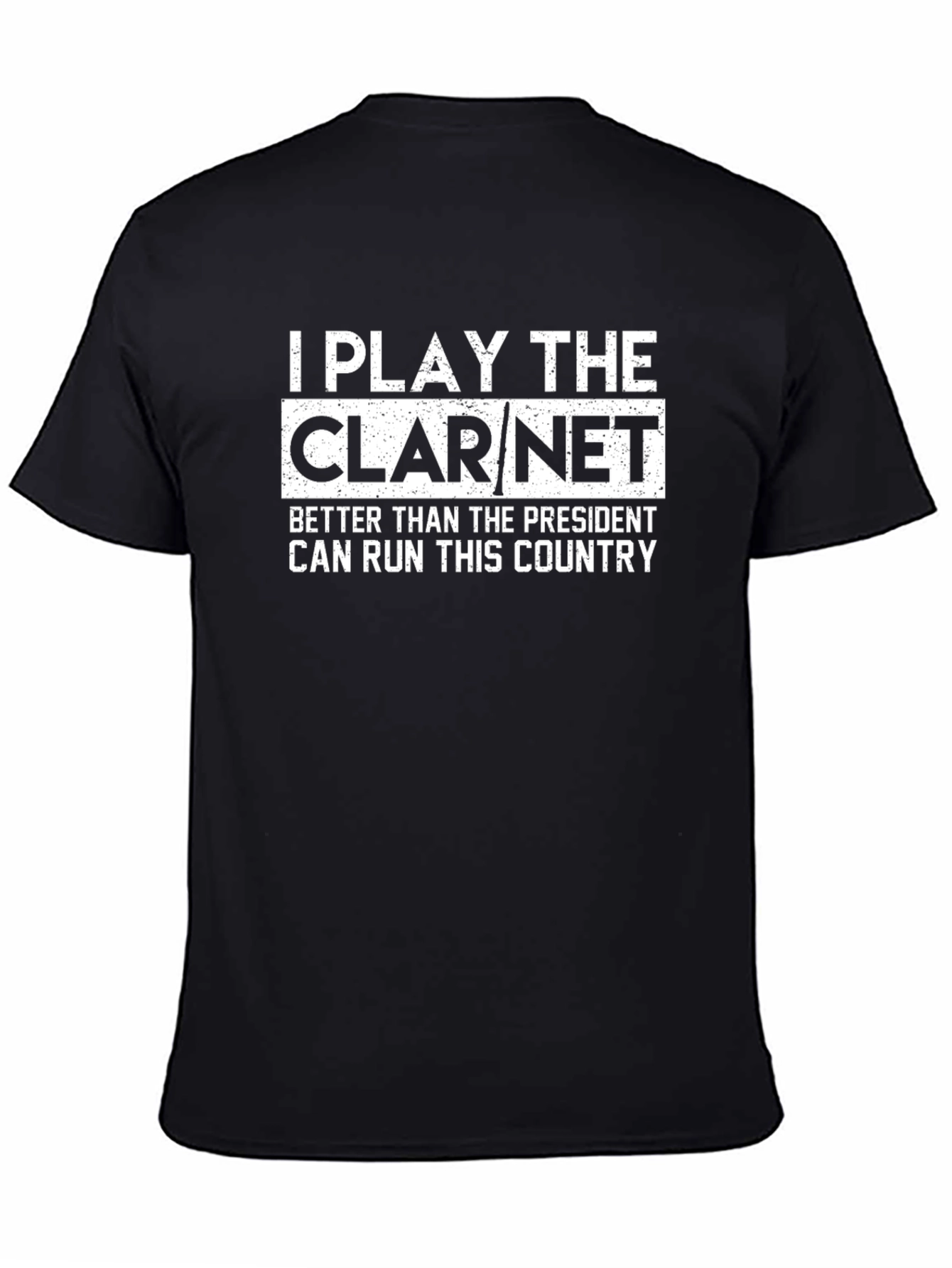 Black Clarinet Player Tee - I Play The Clarinet T-Shirt view 4