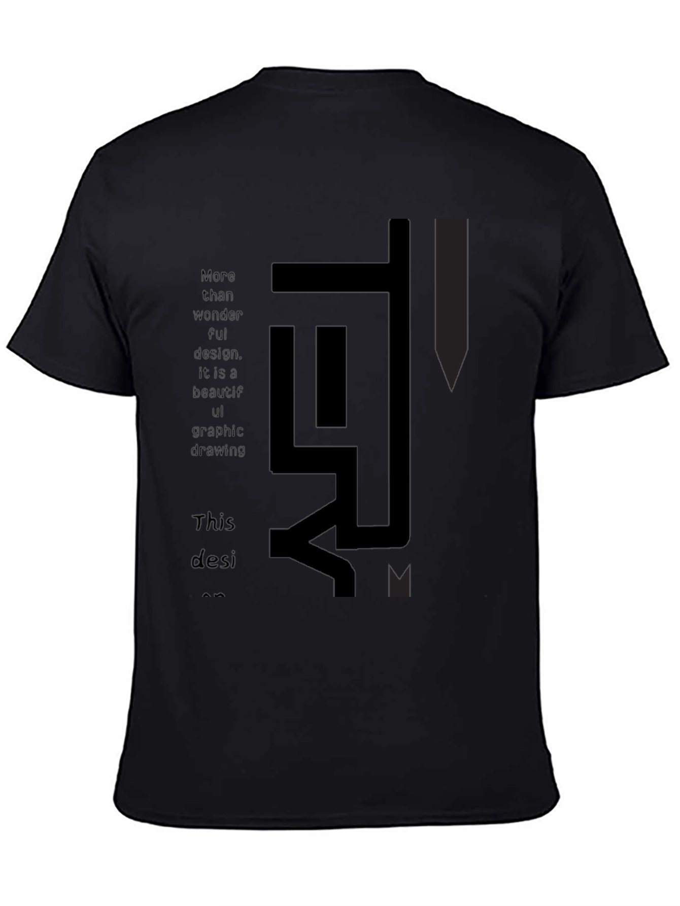 Abstract Graphic Print Black T-Shirt - 4