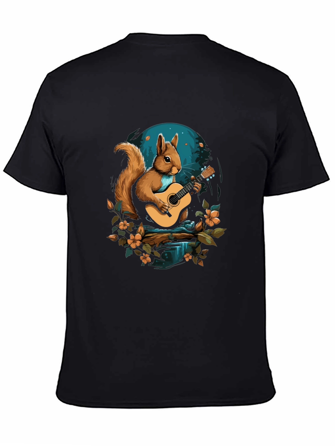Black Squirrel Guitarist Graphic T-Shirt view 4